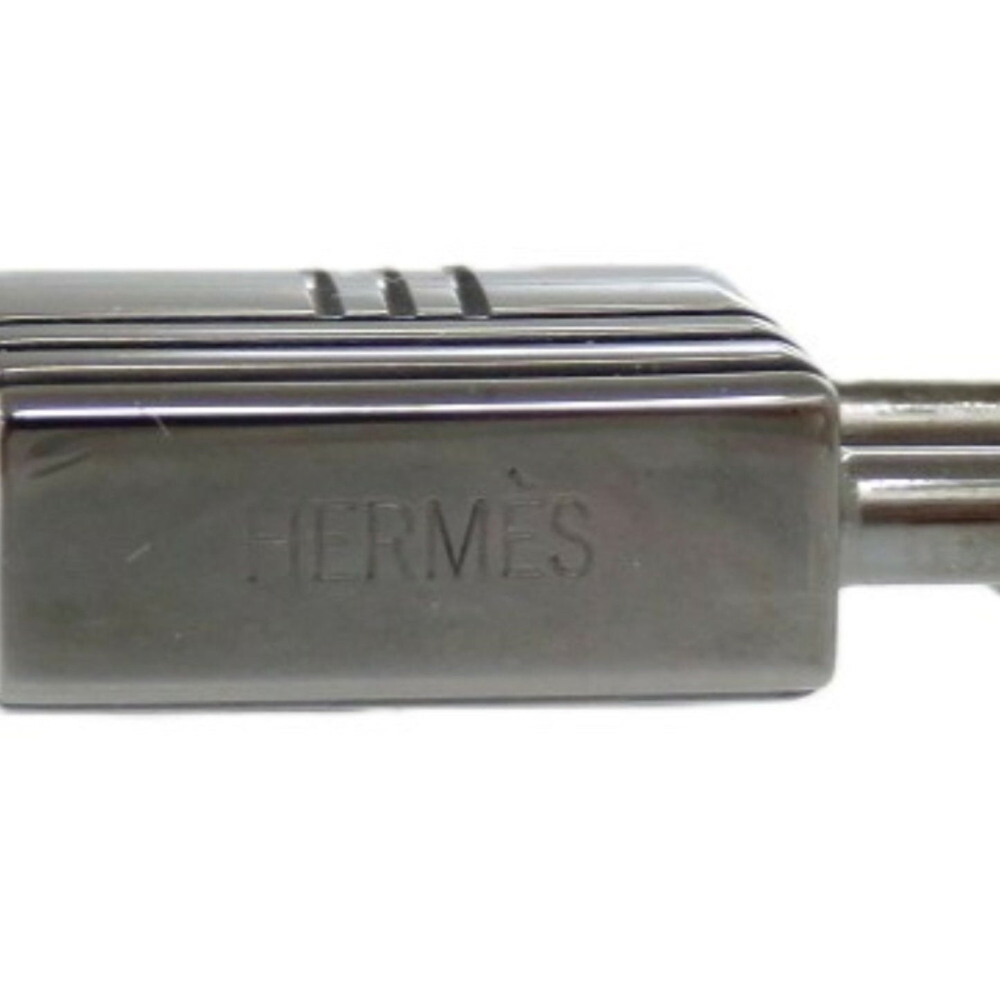 Unused Herms Bullock Amulet 4 Cadena Horse H Dog Metal/Ruthenium Hardware Silver 0674 Keychain