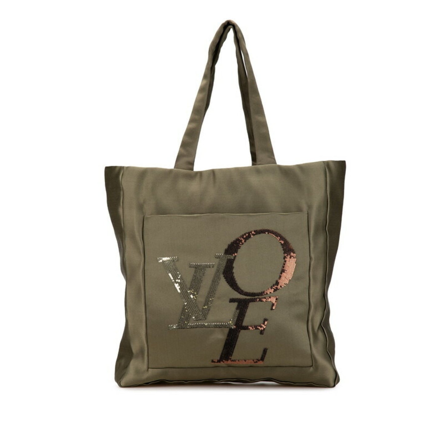Louis Vuitton That'S Love Mm Handbag Tote Bag M95385 Khaki Green Satin