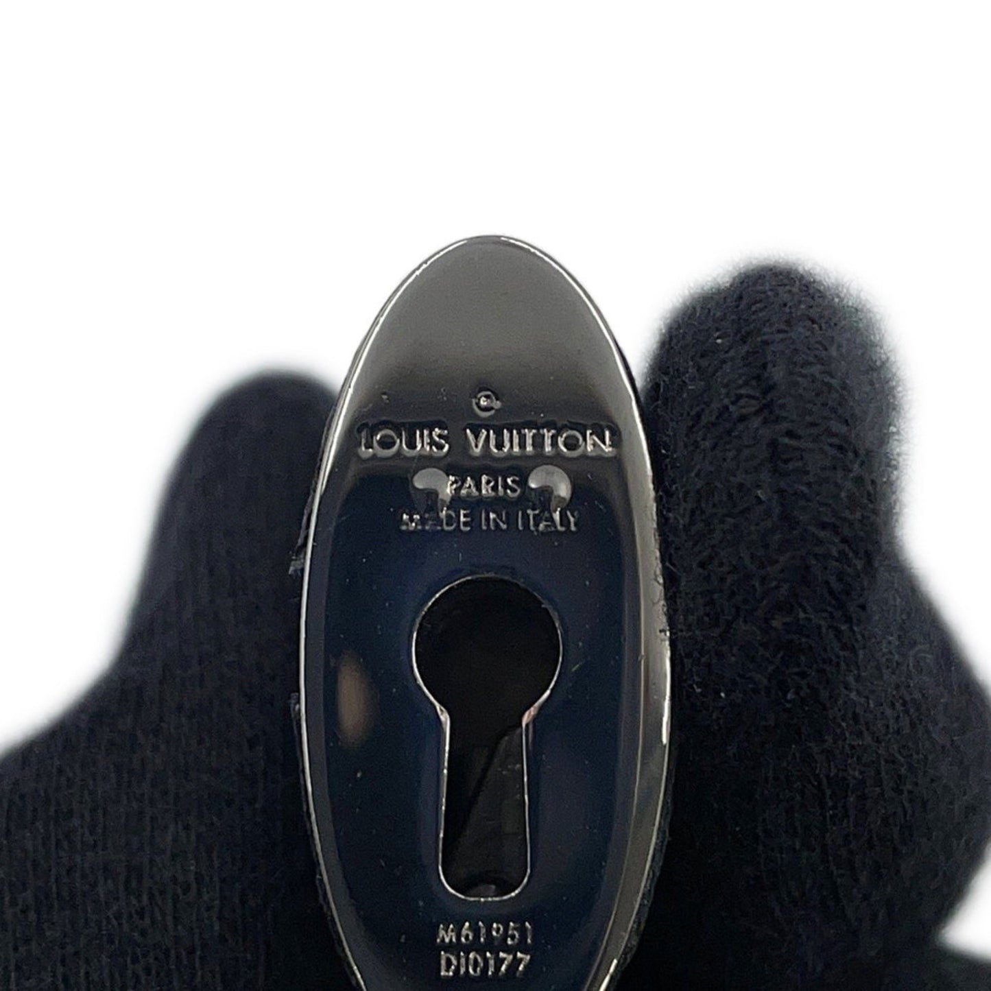 Louis Vuitton Monogram Eclipse Porte-Cls Padlock & Key M61951 Black