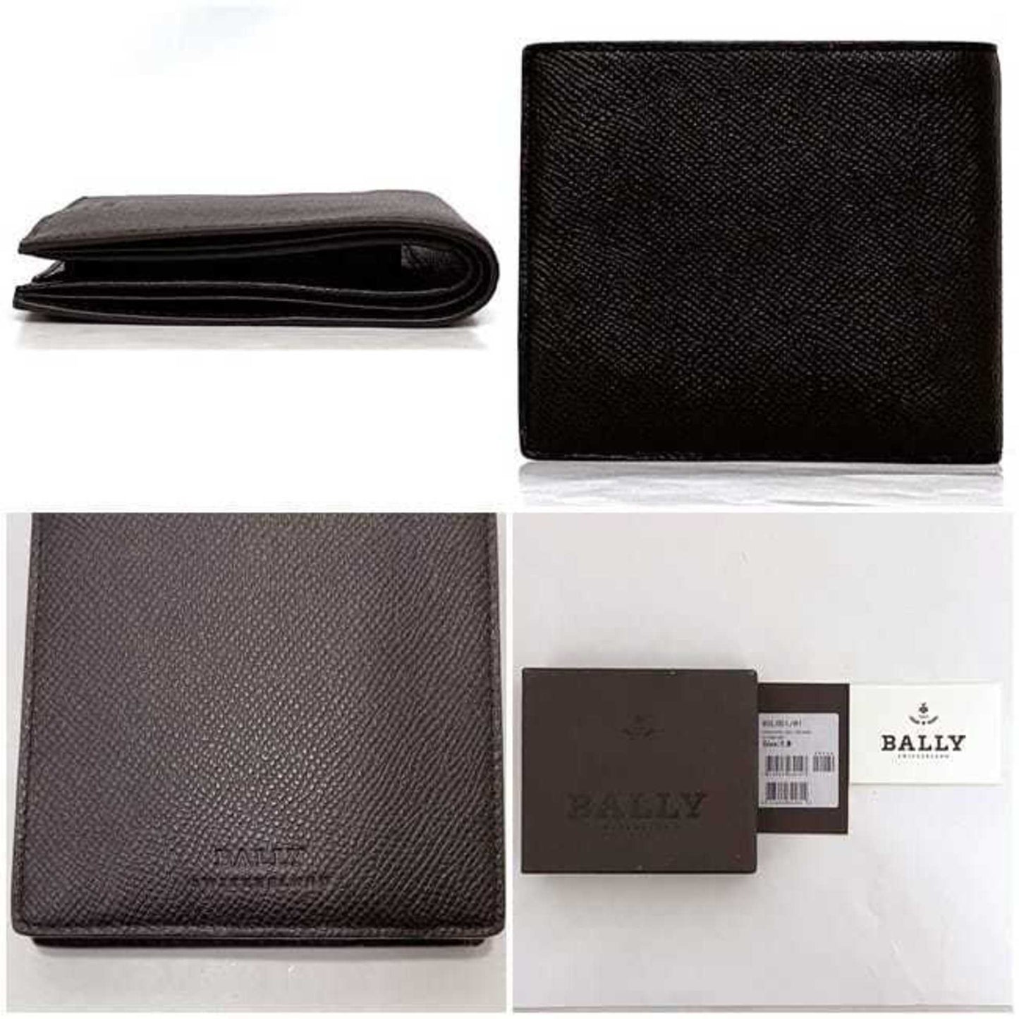 Bally Bi-Fold Wallet Ec-22731 Brown 6172021001 Unused Leather Bally Grain Folding Compact