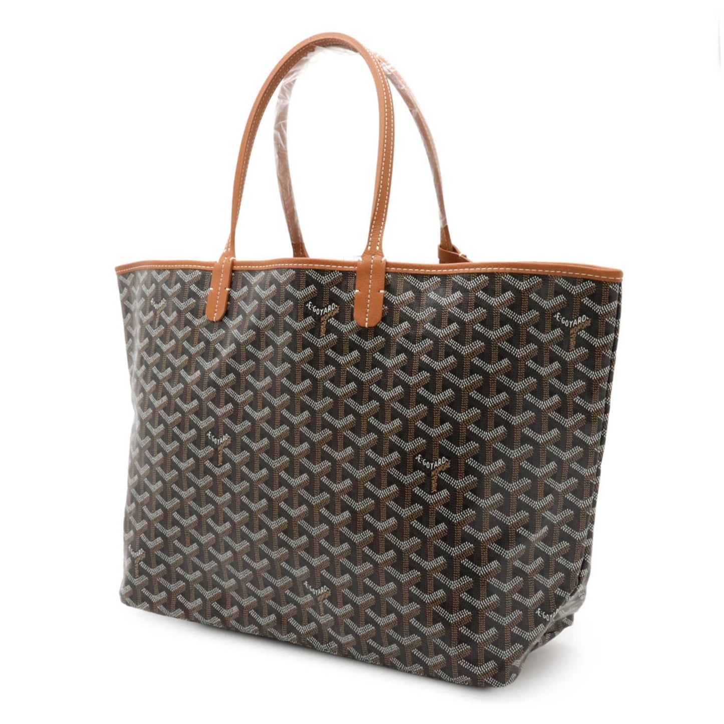 Goyard Saint Louis Pm Tote Bag Shoulder Coated Canvas Leather Black Brown White