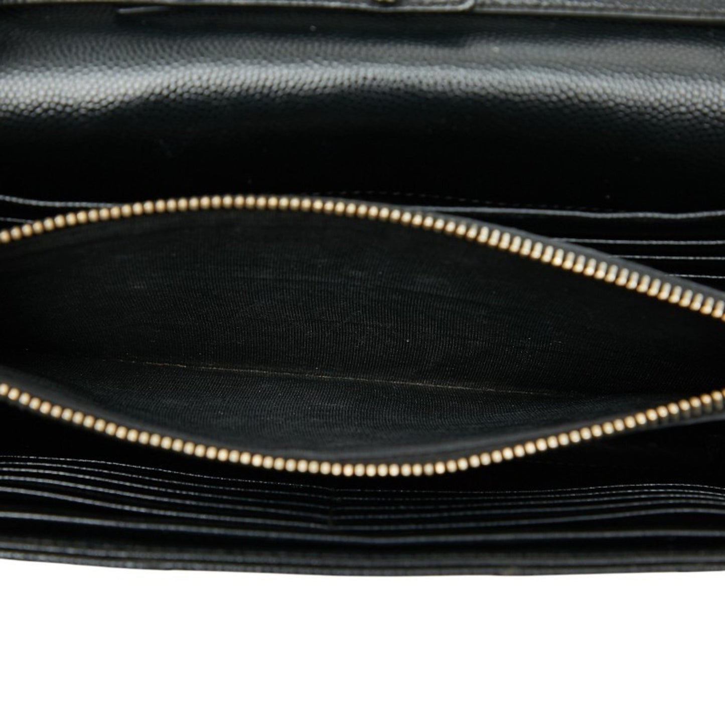 Saint Laurent Cassandra Ysl Logo Chain Wallet In Black Leather