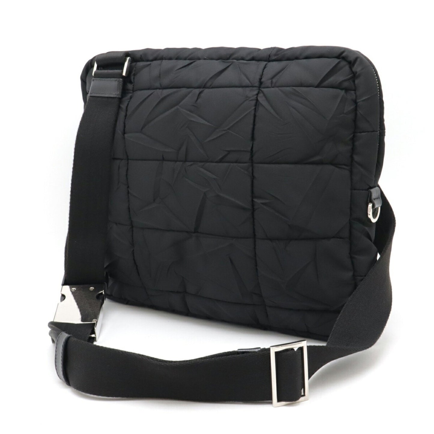 Prada Prada Shoulder Bag Quilted Wrinkled Nylon Nero Black Va0720
