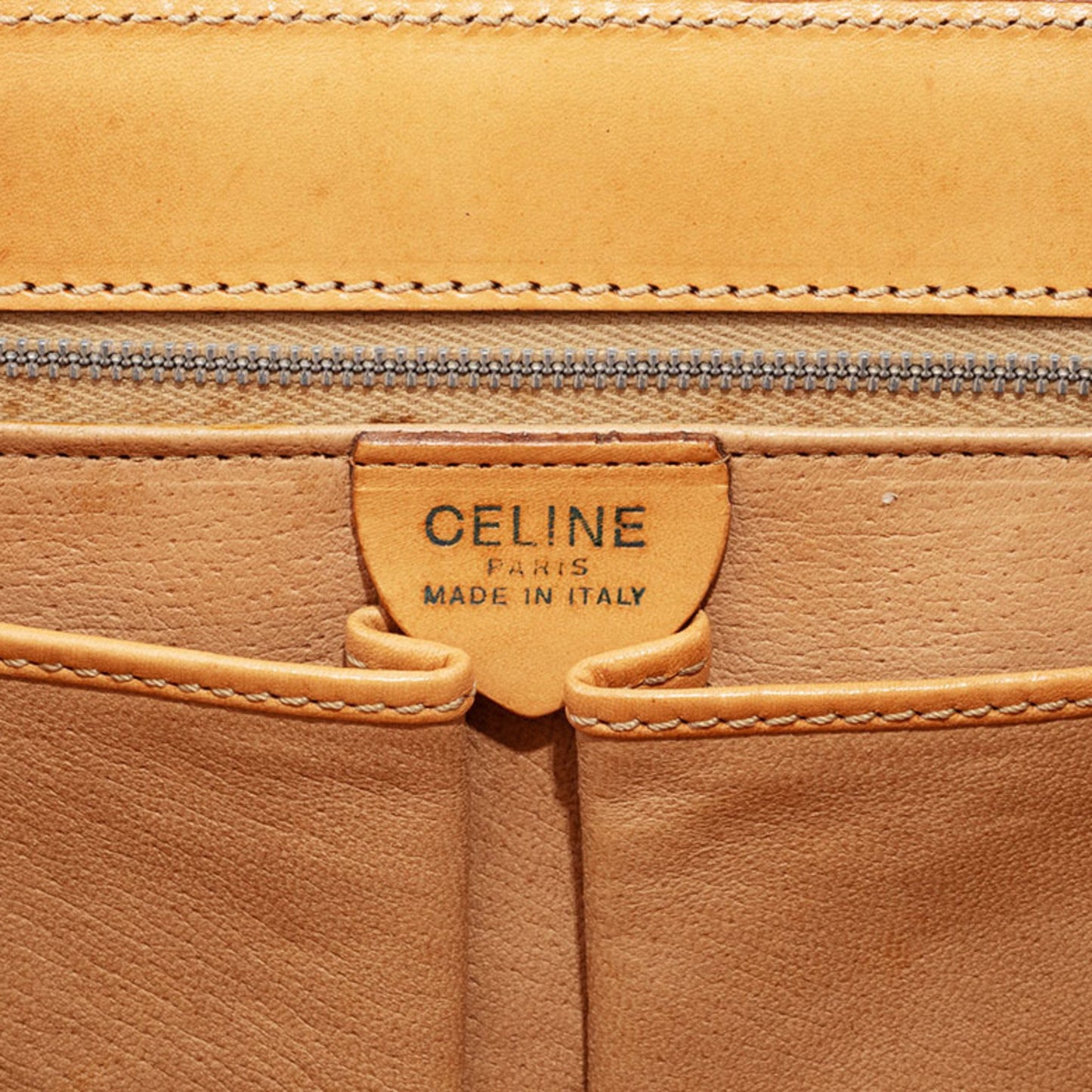 Celine Old Macadam Handbag Pvc Beige