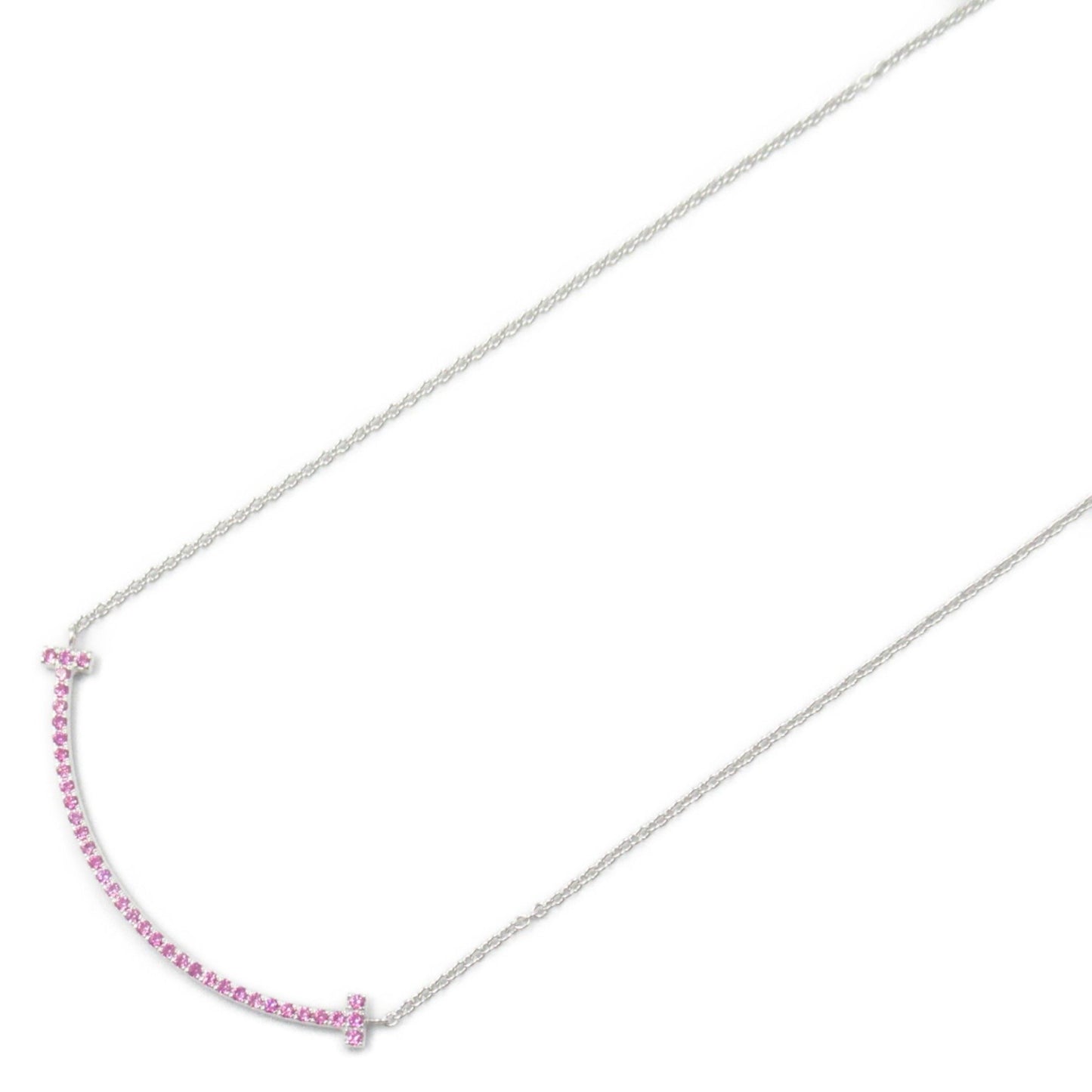 Tiffany & Co. T Smile Small Pink Sapphire Necklace