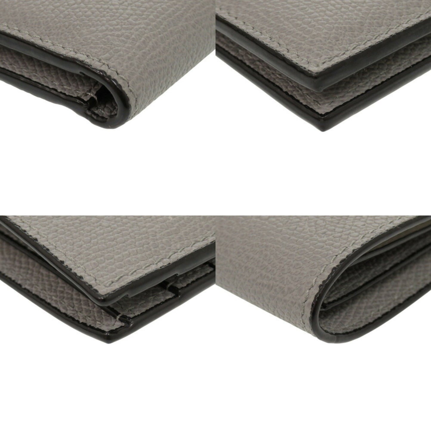 Like New Valextra Leather Grey Bi-Fold Wallet 0437Valextra