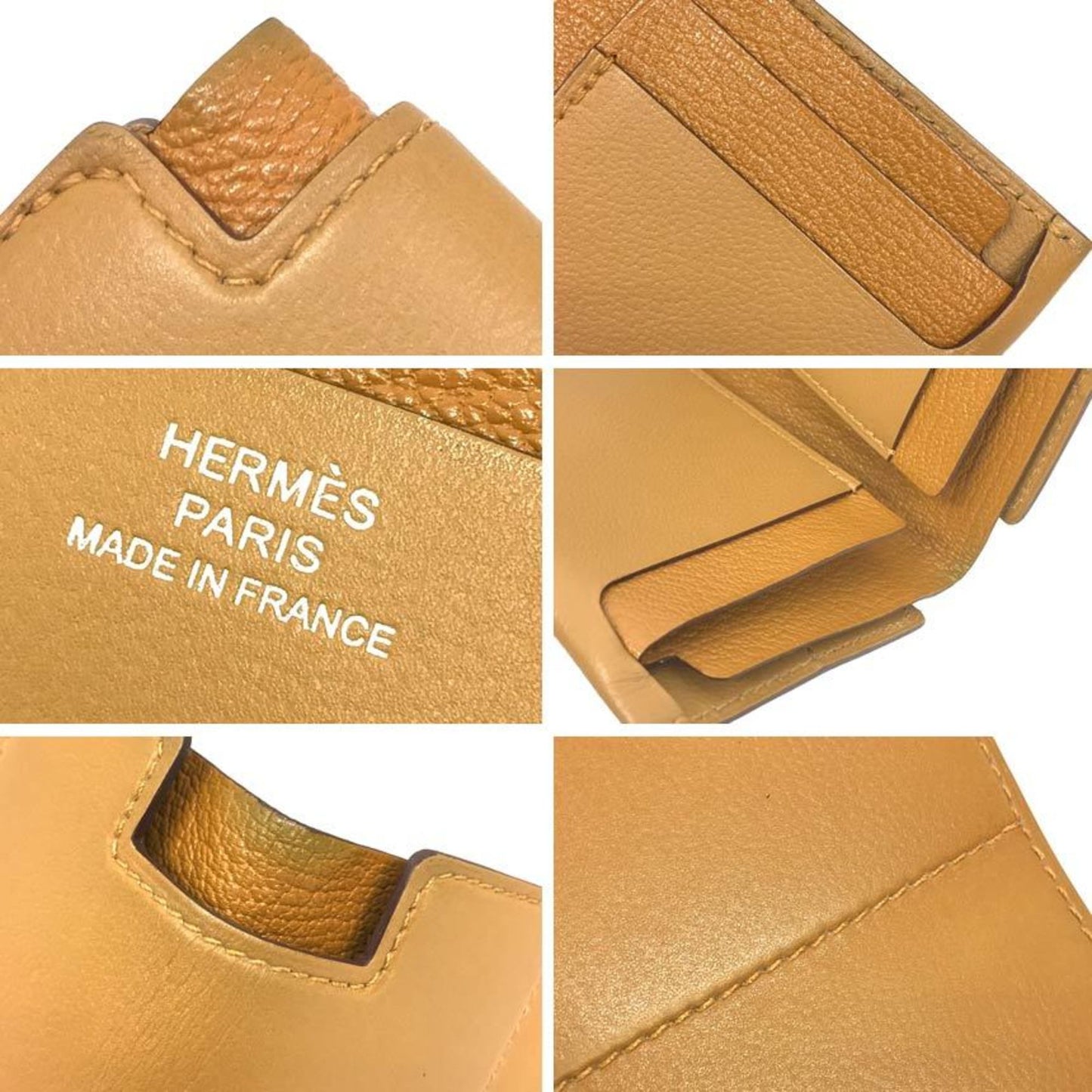 Hermes H Sport Open24 Vertical 24 Wallet H082906Ca Sesame/Caramel Z Stamp