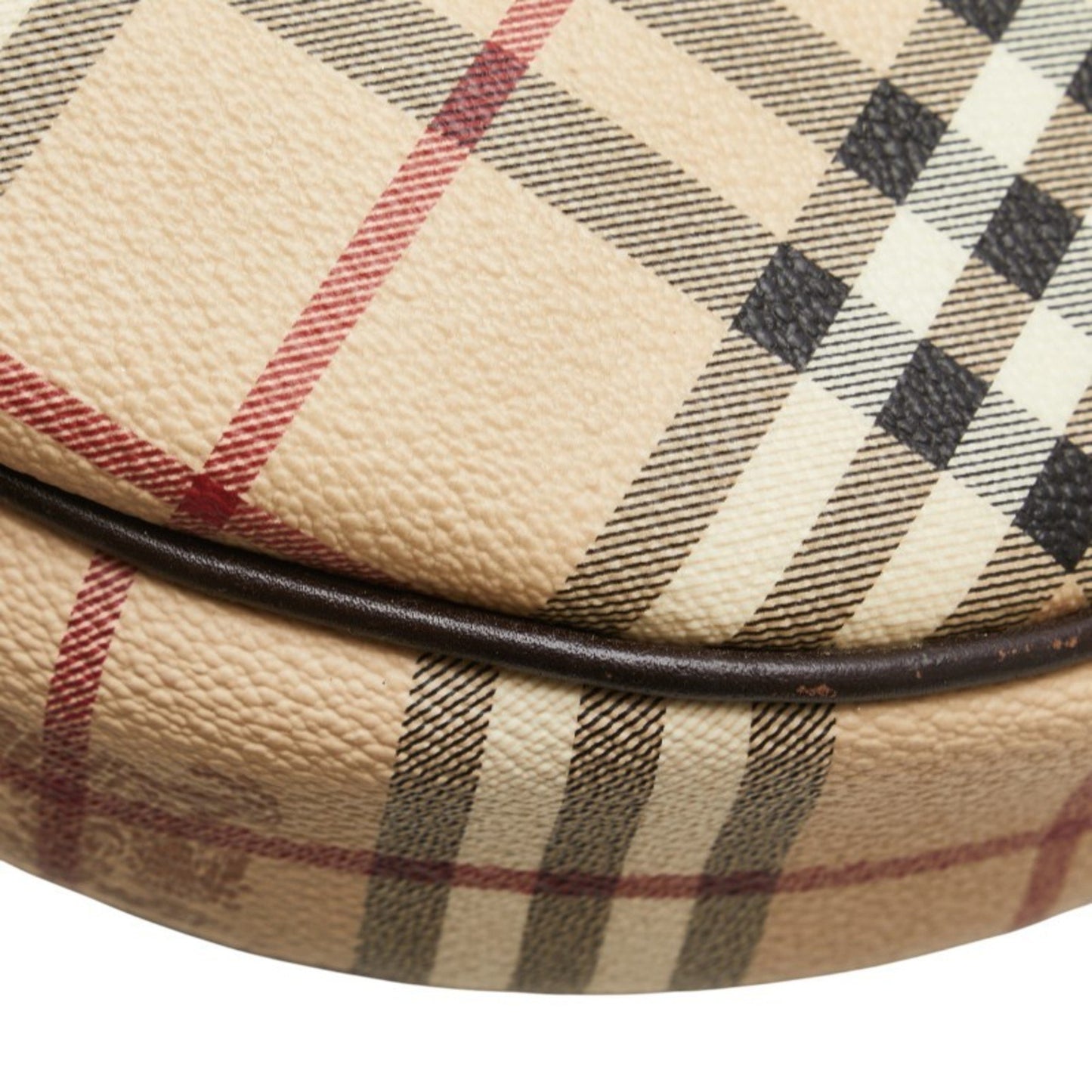 Burberry Nova Check One-Shoulder Bag Handbag Beige Brown Pvc Leather