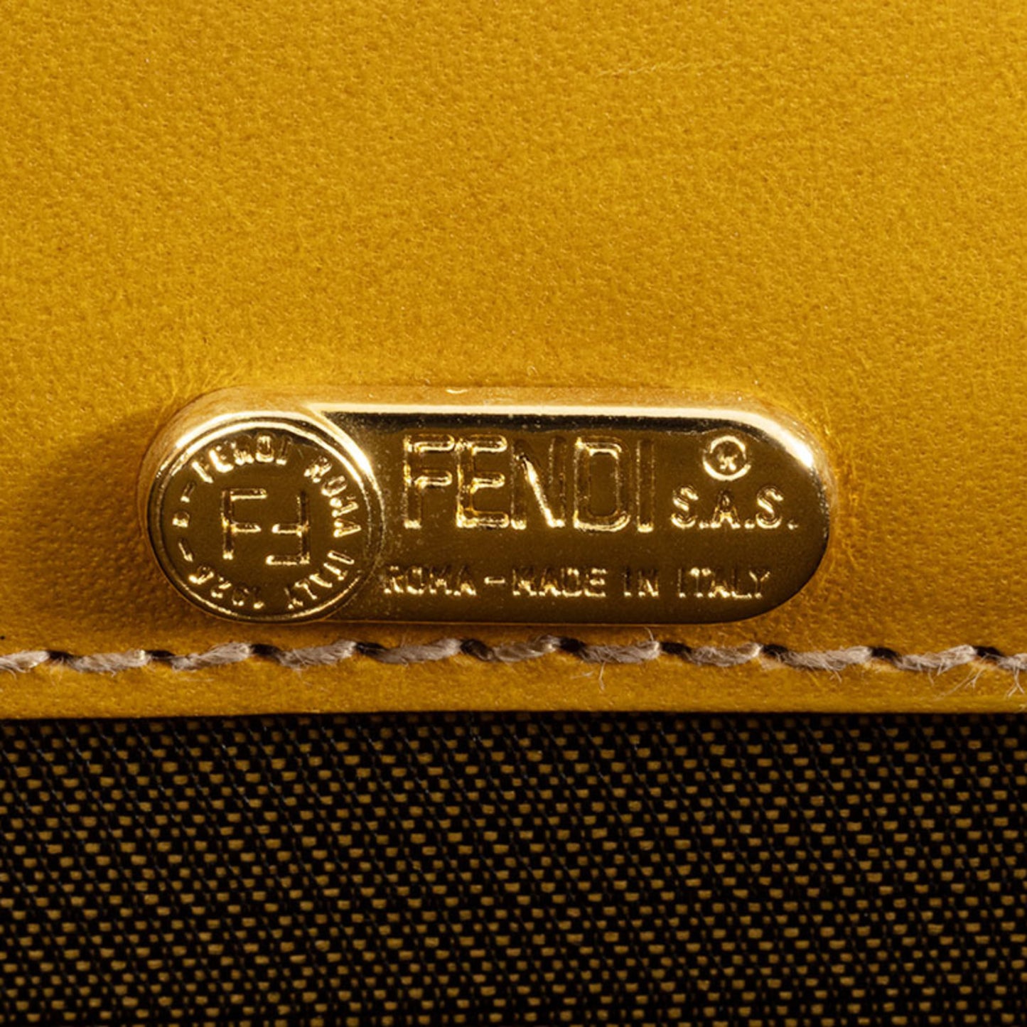 Fendi Zebra Handbag 26346 Canvas/Leather Brown