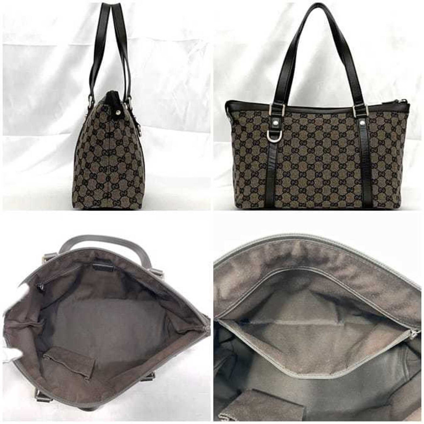 Gucci Tote Bag F-22929 Brown Dark 272399 Canvas Leather 498879 Gucci Gg