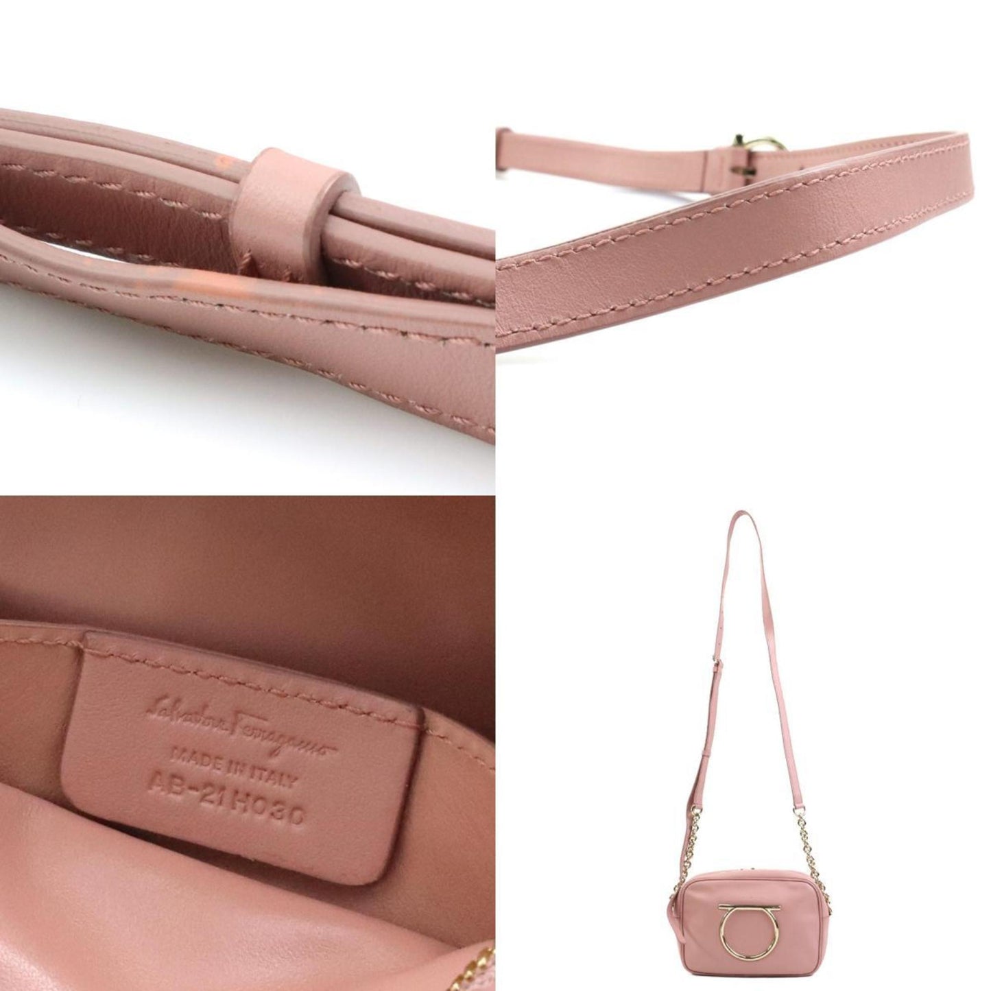 Salvatore Ferragamo Shoulder Bag Gancini Leather Pink