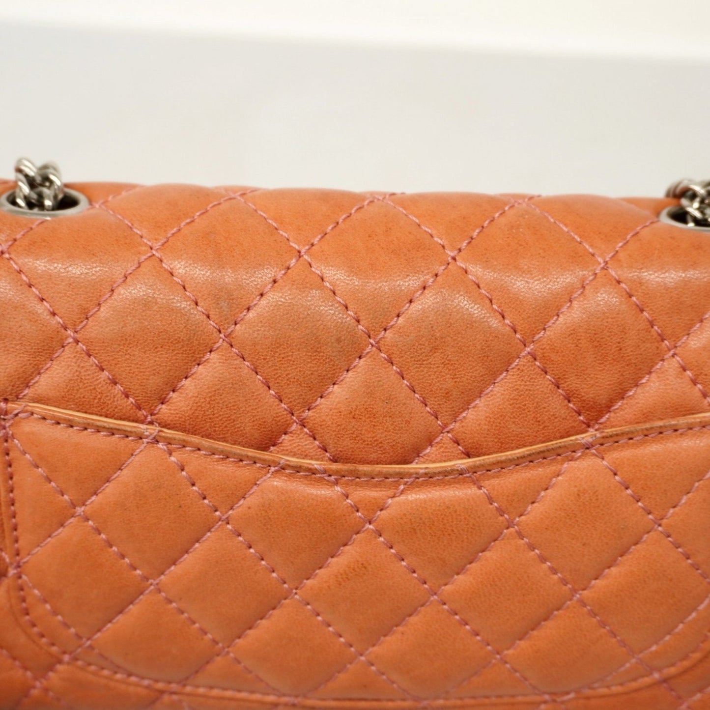 Chanel Shoulder Bag Matelasse W Chain Lambskin Pink