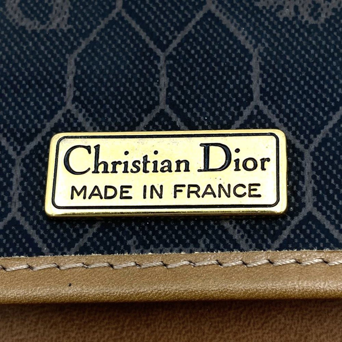 Christian Dior Dior Christian Honeycomb Shoulder Bag Black Brown Leather