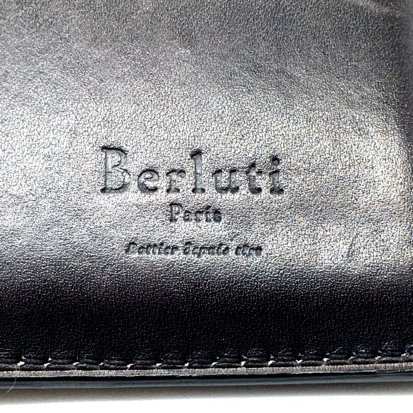 Berlutti Calligraphy Long Wallet Leather Accessory Long Wallet Folded Wallet Purple Dark Purple