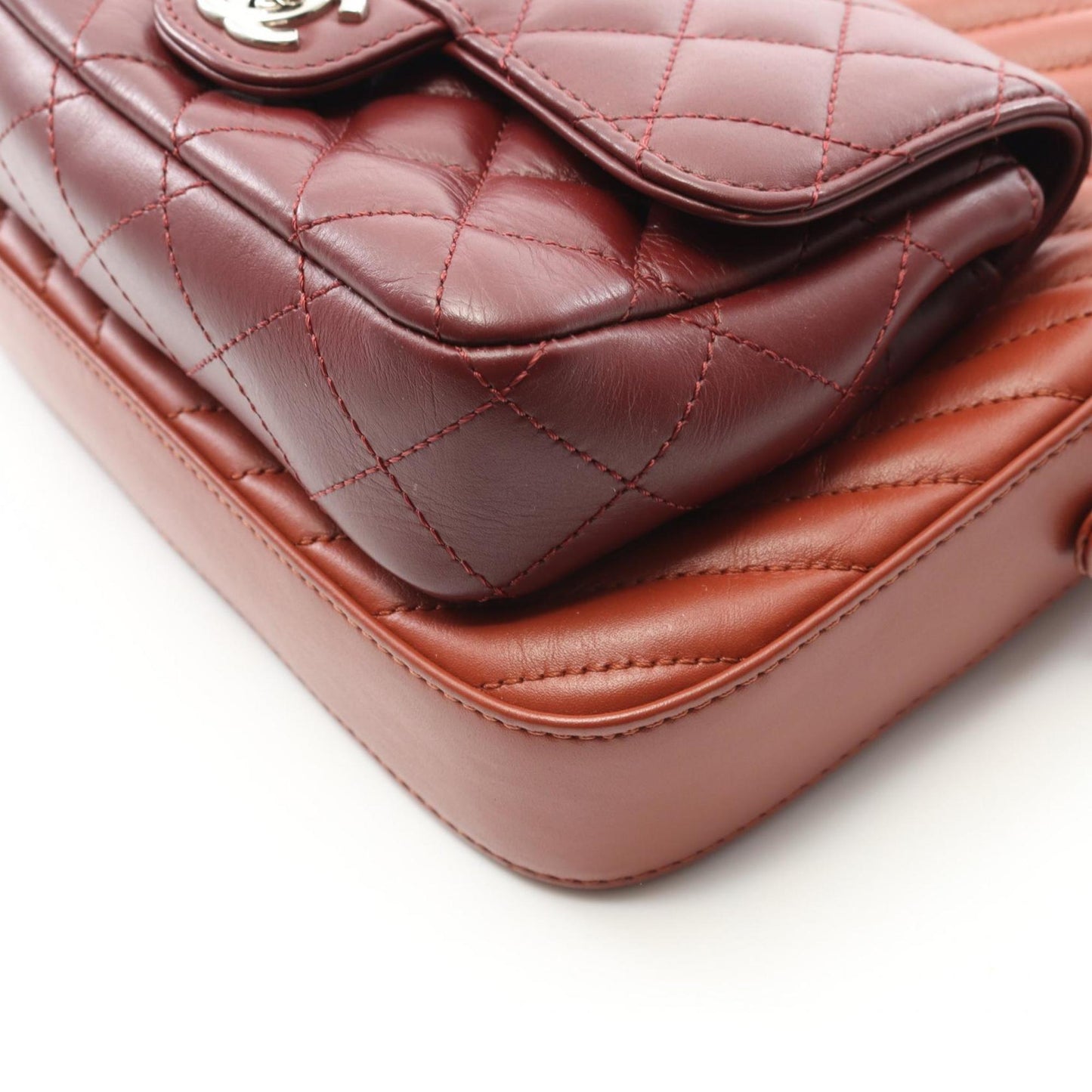 Chanel V-Stitch Chevron Shoulder Bag In Lambskin Leather