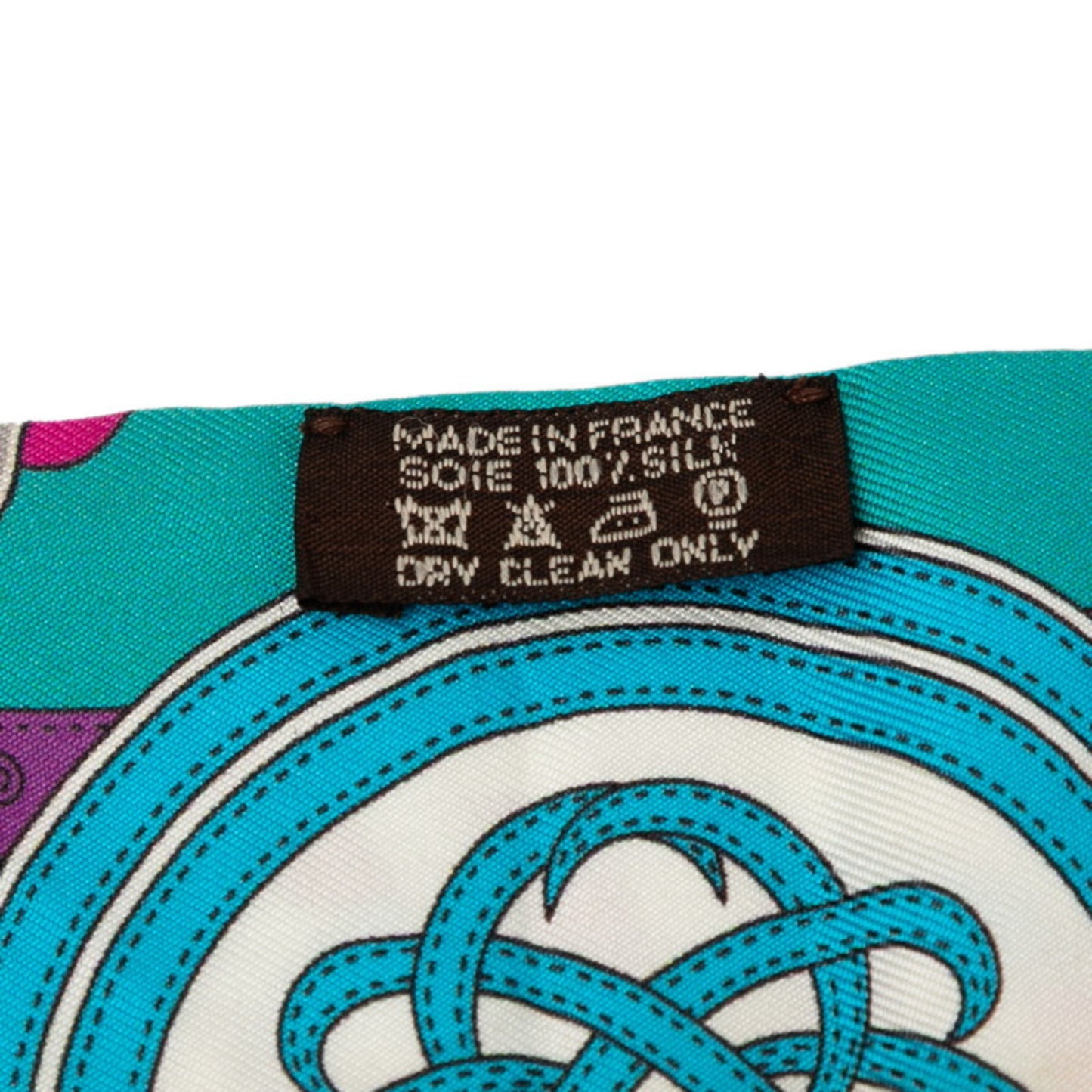 Herms Twilly Grande Tenue Crown Rope Scarf Muffler Purple Multicolor Silk