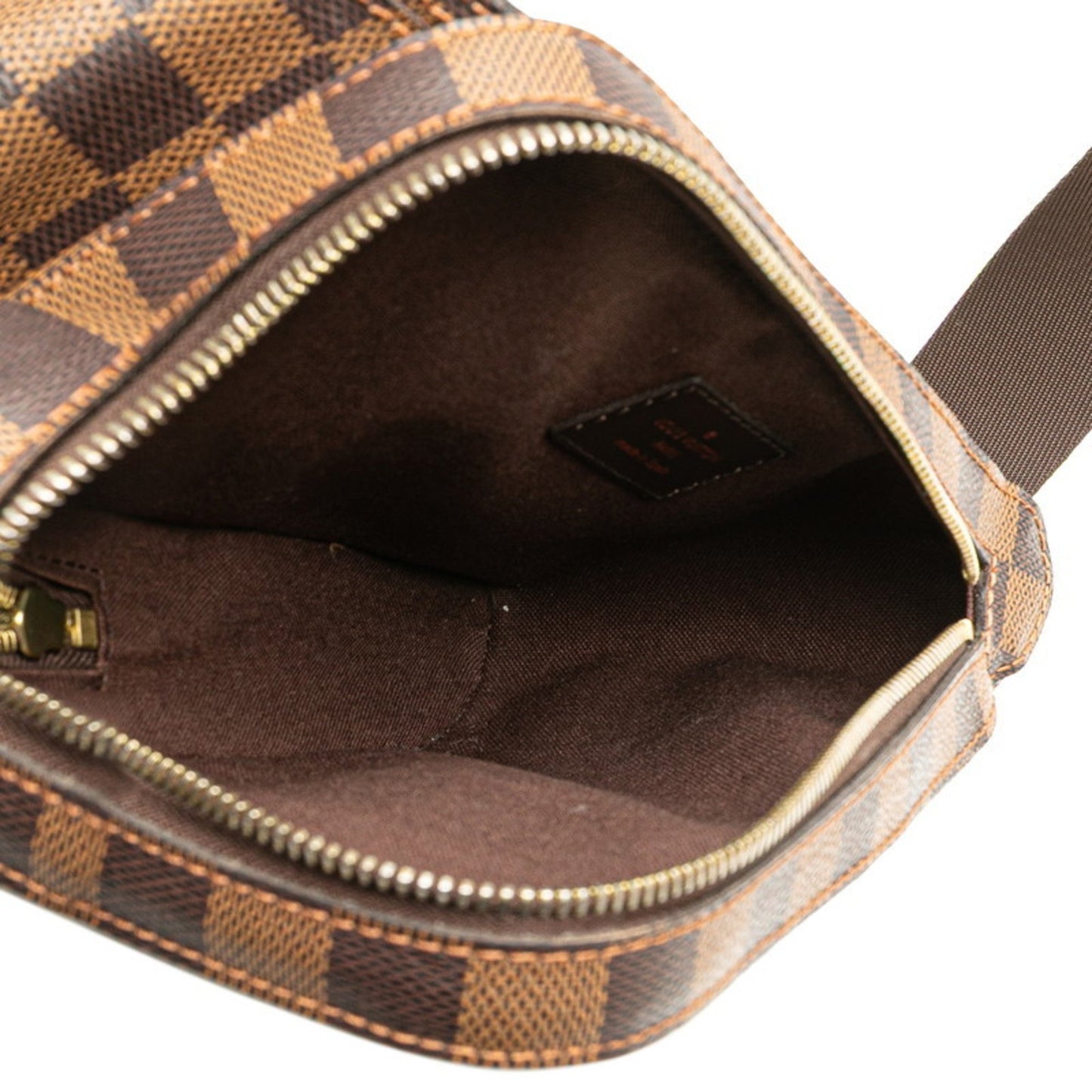 Louis Vuitton Damier Geronimos Body Bag Waist N51994 Brown Pvc Leather