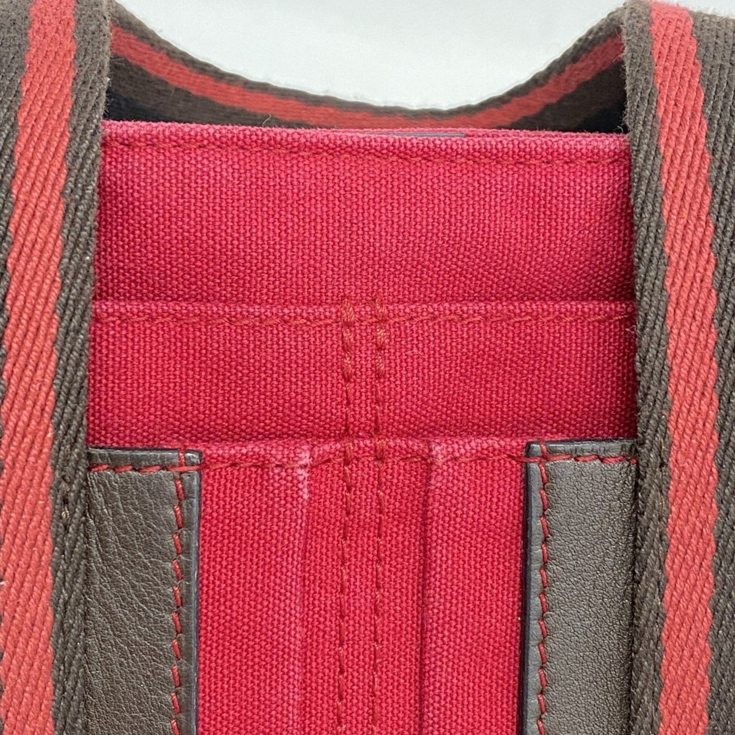 Hermes Troca Horizontal Canvas Handbag Red