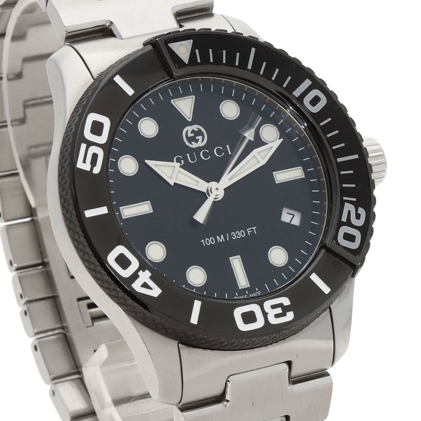 Gucci Ya126.2 G Timeless Diver Watch Stainless Steel Ss