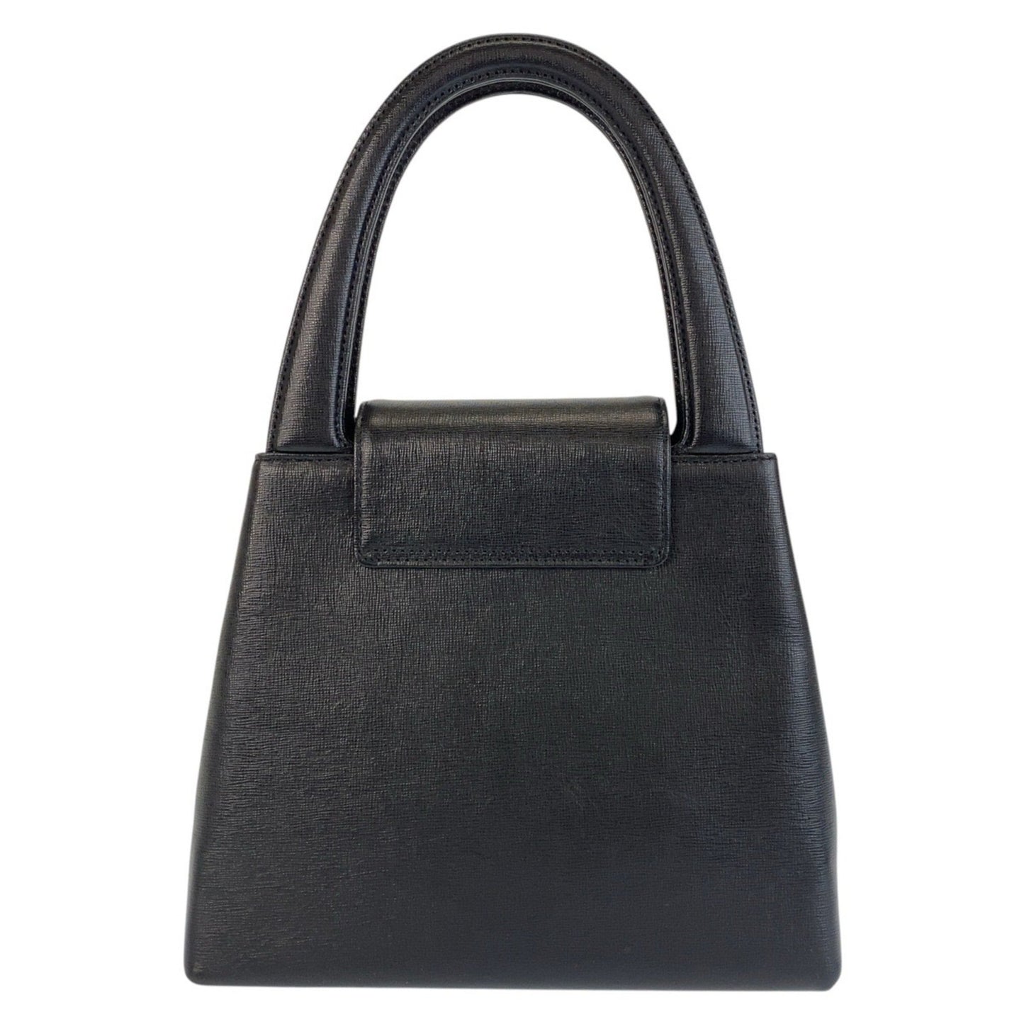 Givenchy Vintage Circle Logo Black Gold Hardware Leather Handbag