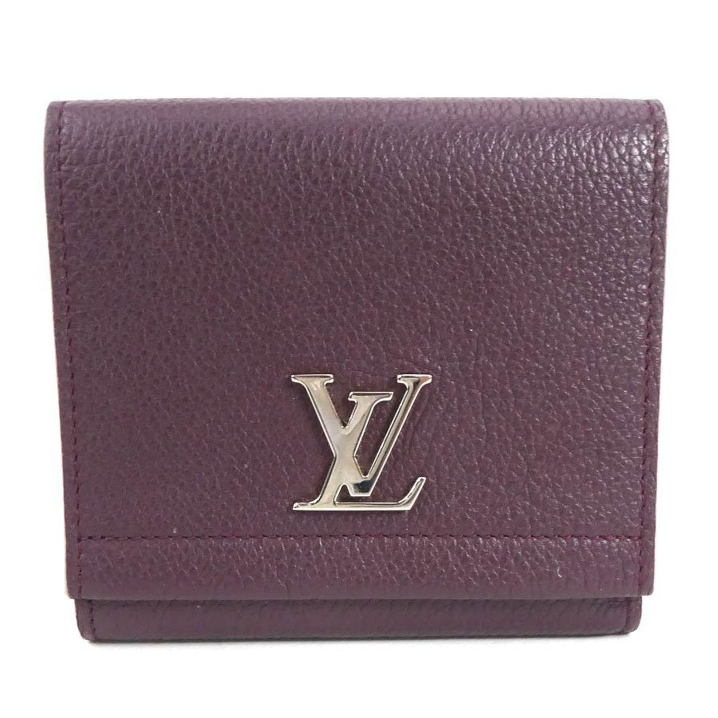 Louis Vuitton Bifold Wallet Portefeuille Lock Me 2 Compact/Taurillon Prune