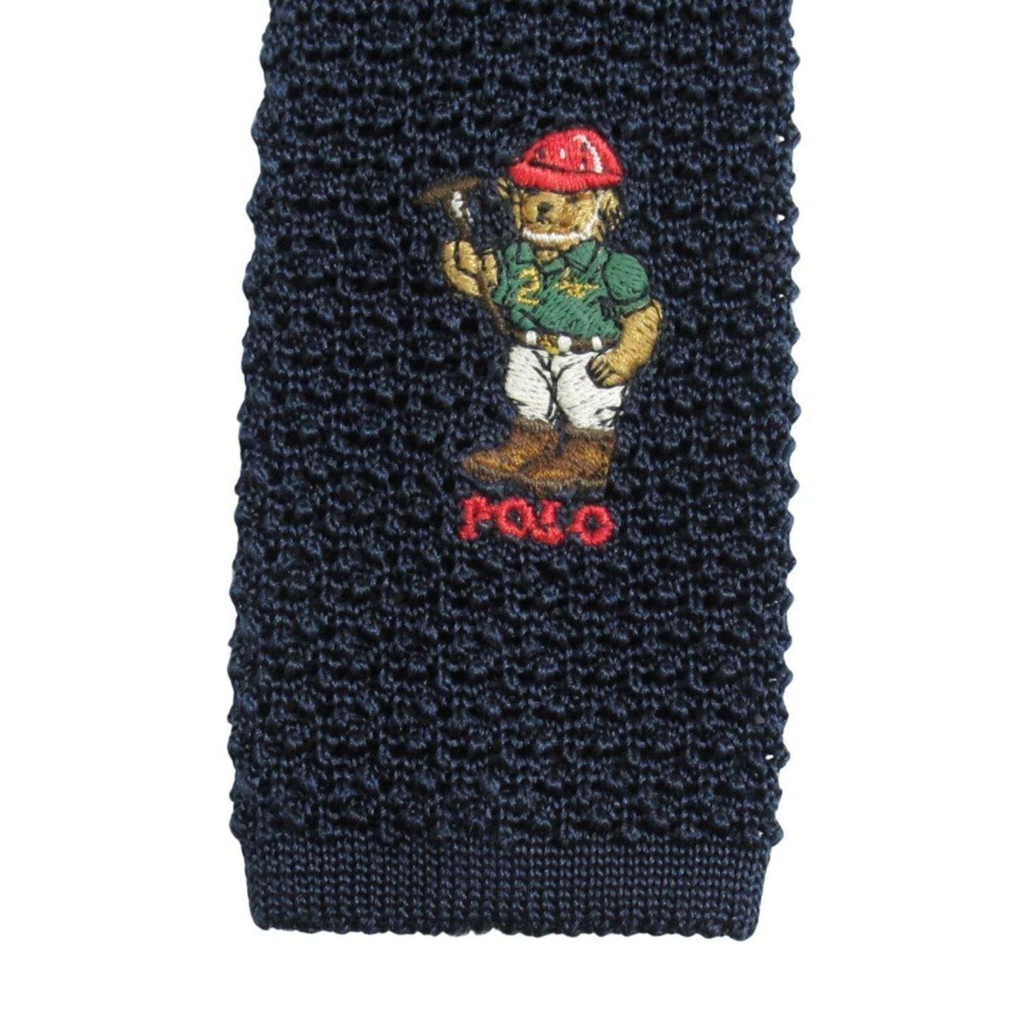 Polo Ralph Lauren Silk Polo Bear Knit Tie Navy