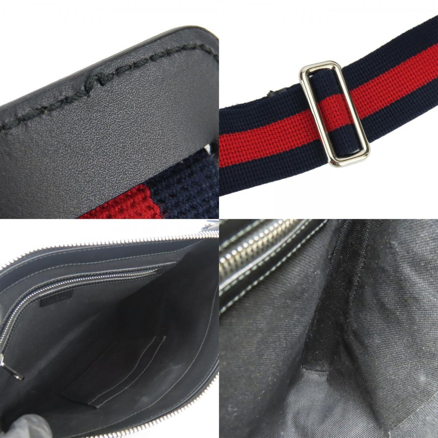 Gucci Shoulder Bag 474137 Gg Supreme Canvas Black Grey Tiger