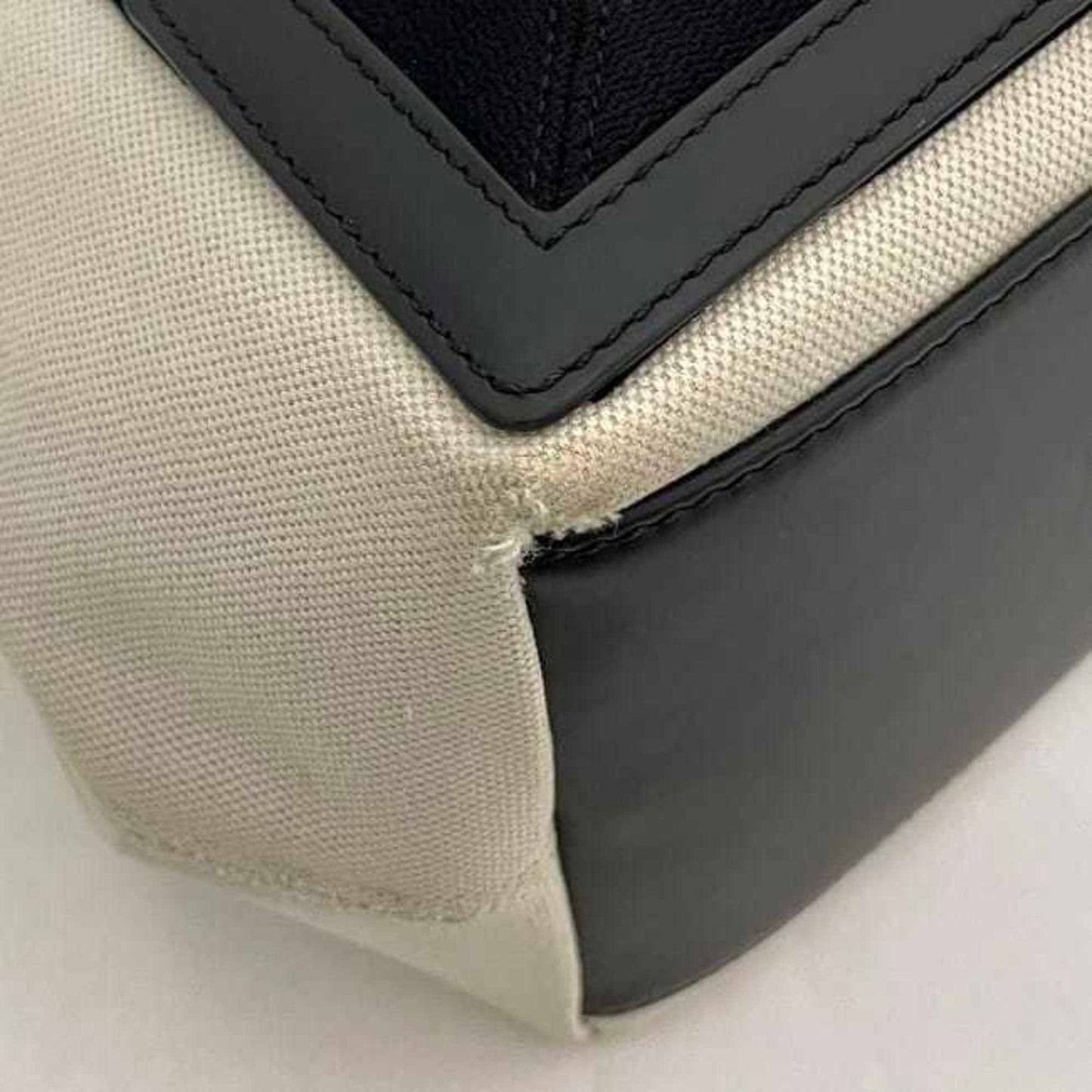 Balenciaga Tote Bag Navy Cabas Ec-23052 Natural White Black 339933 Canvas Leather 1081 U 002123