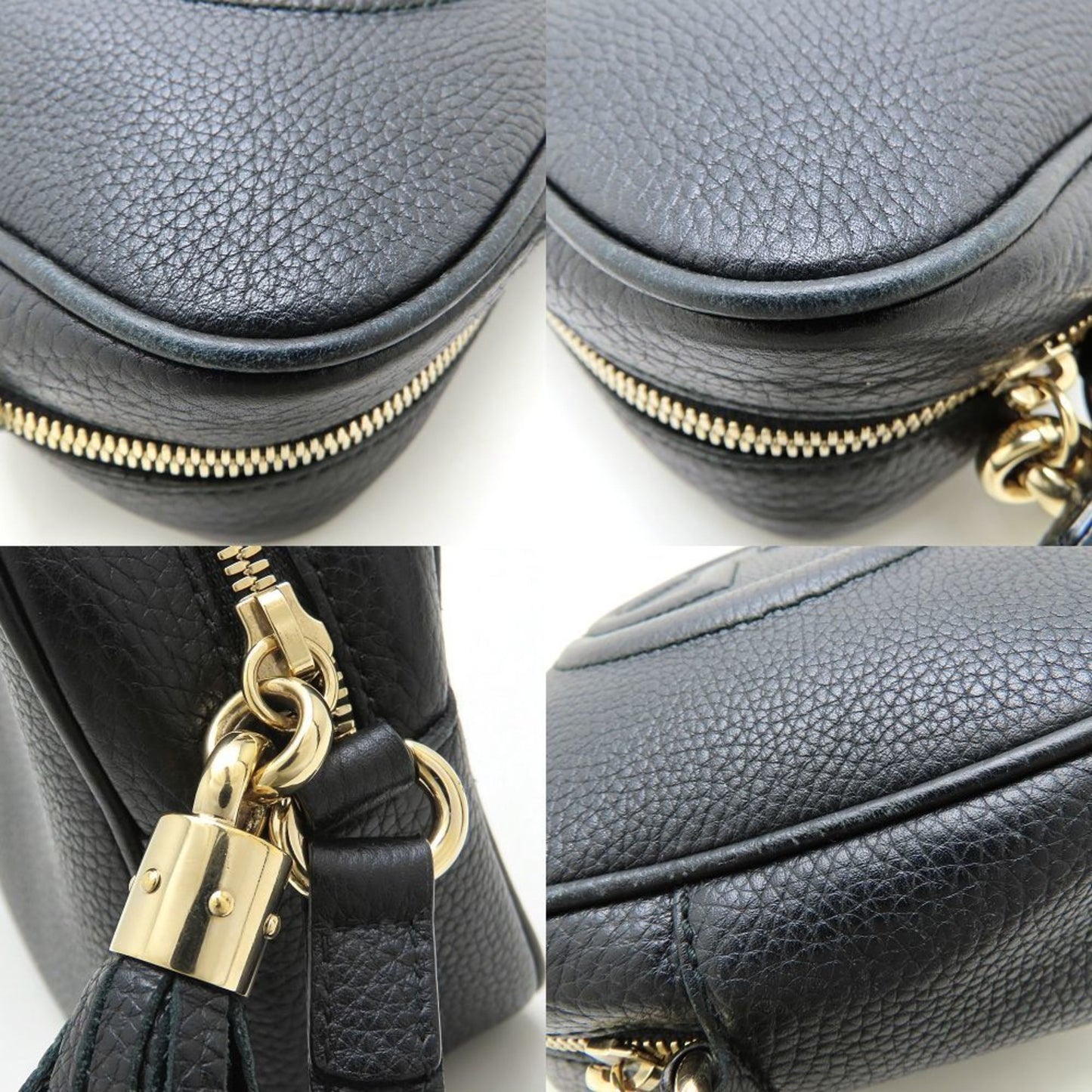 Gucci Small Disco Bag 308364 Shoulder Soho Leather Black 352374