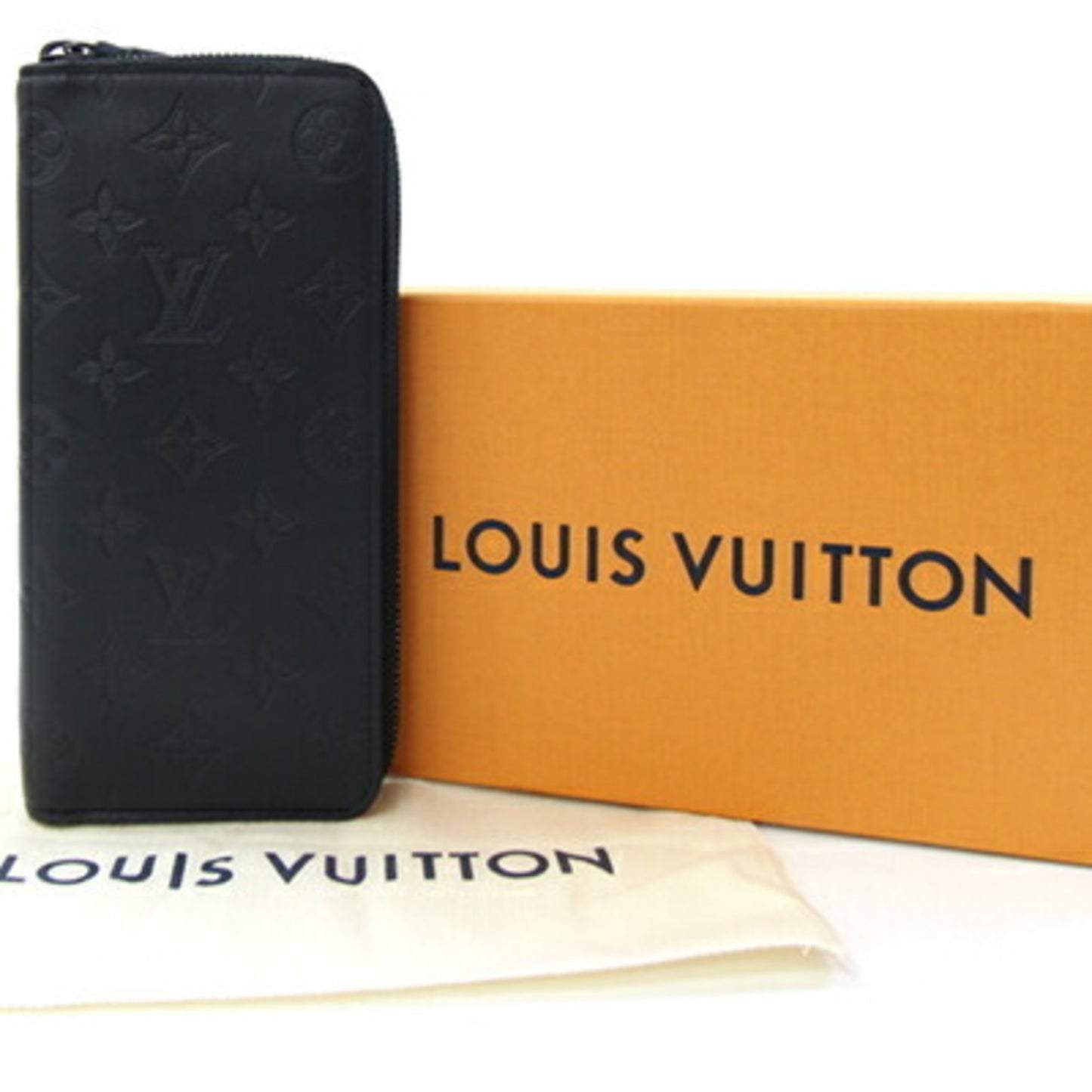 Louis Vuitton Round Long Wallet Monogram Shadow Zippy Vertical M62902 Noir Zip Black