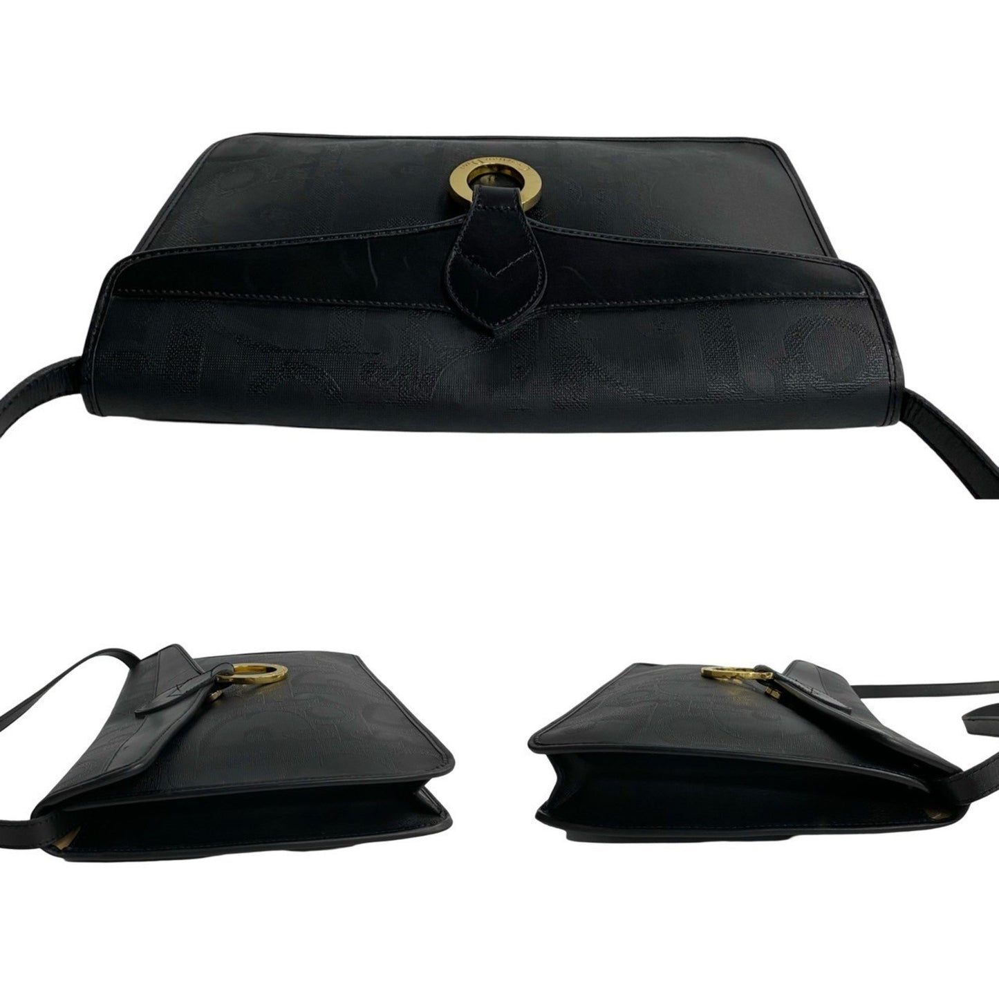 Christian Dior 66229 Black Leather Shoulder Bag