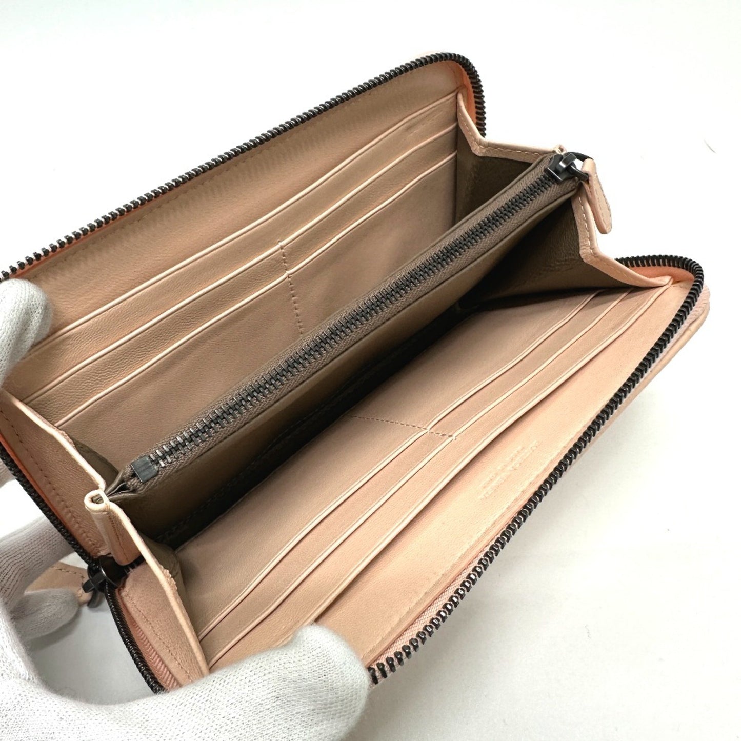 Bottega Veneta Intrecciato Long Wallet Pink