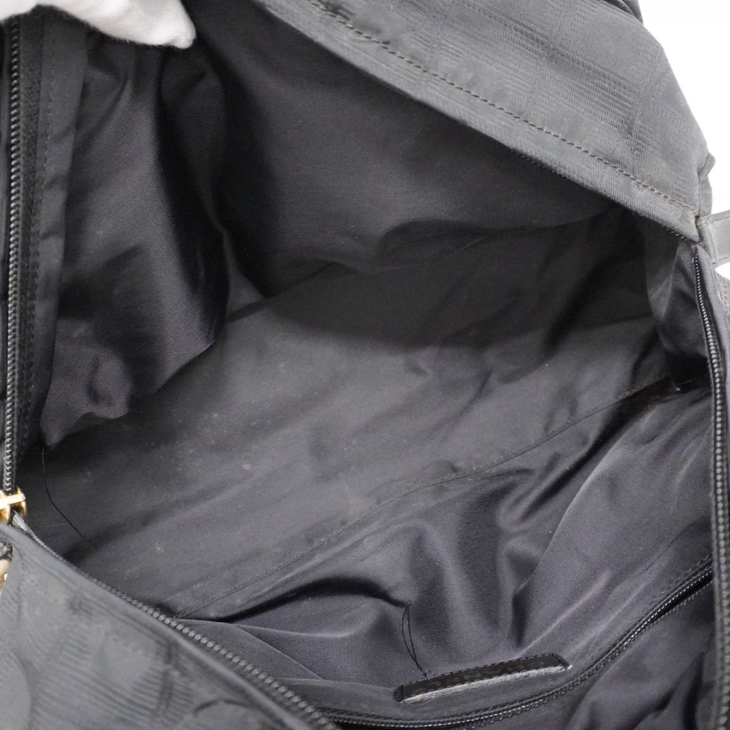 Chanel New Travel Nylon Handbag In Black Champagne