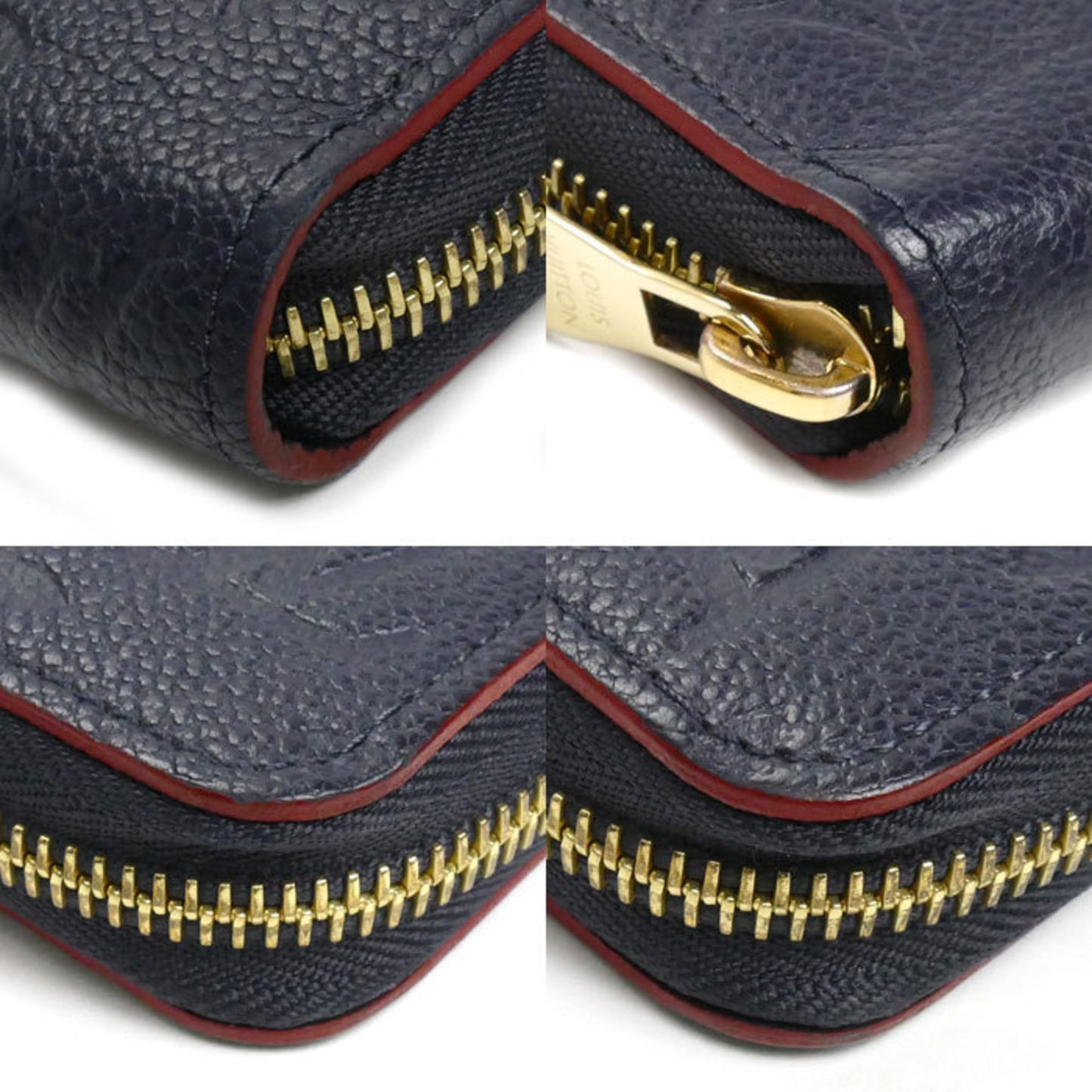 Louis Vuitton Louis Vuitton Zippy Wallet Long Round Monogram Empreinte Marine Rouge M62121 Ic
