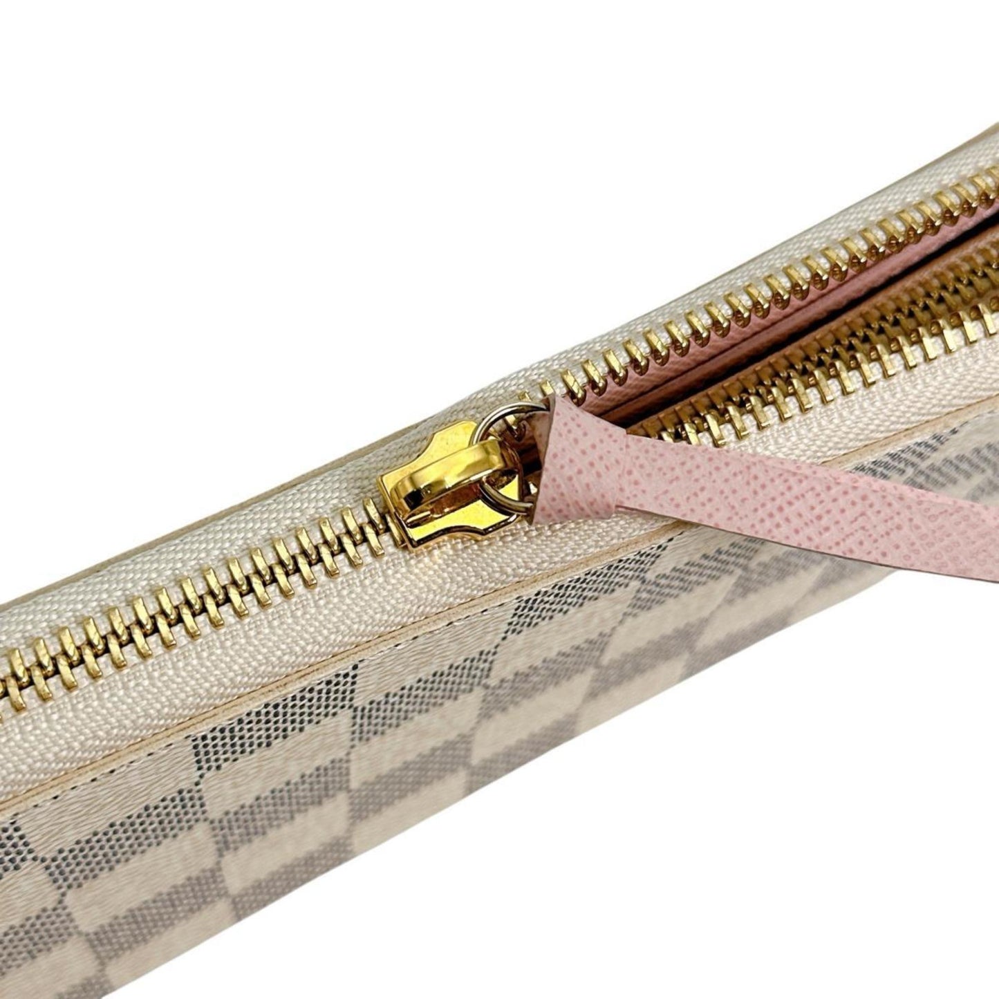 Louis Vuitton Louis Vuitton Long Wallet Portefeuille Clemence Damier Azur Round Zipper Canvas