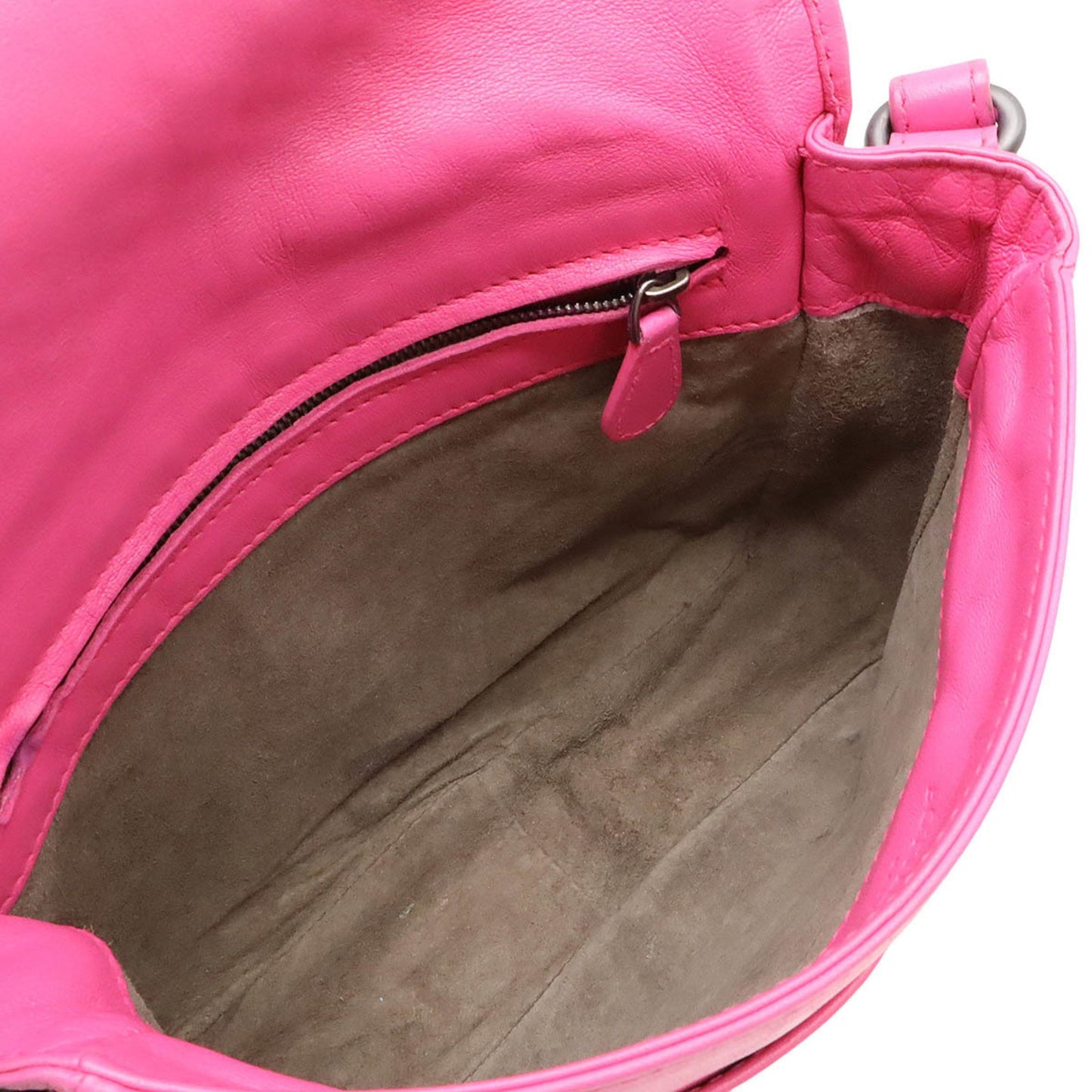 Bottega Veneta Intrecciato Shoulder Bag/Pochette Leather In Pink 357071