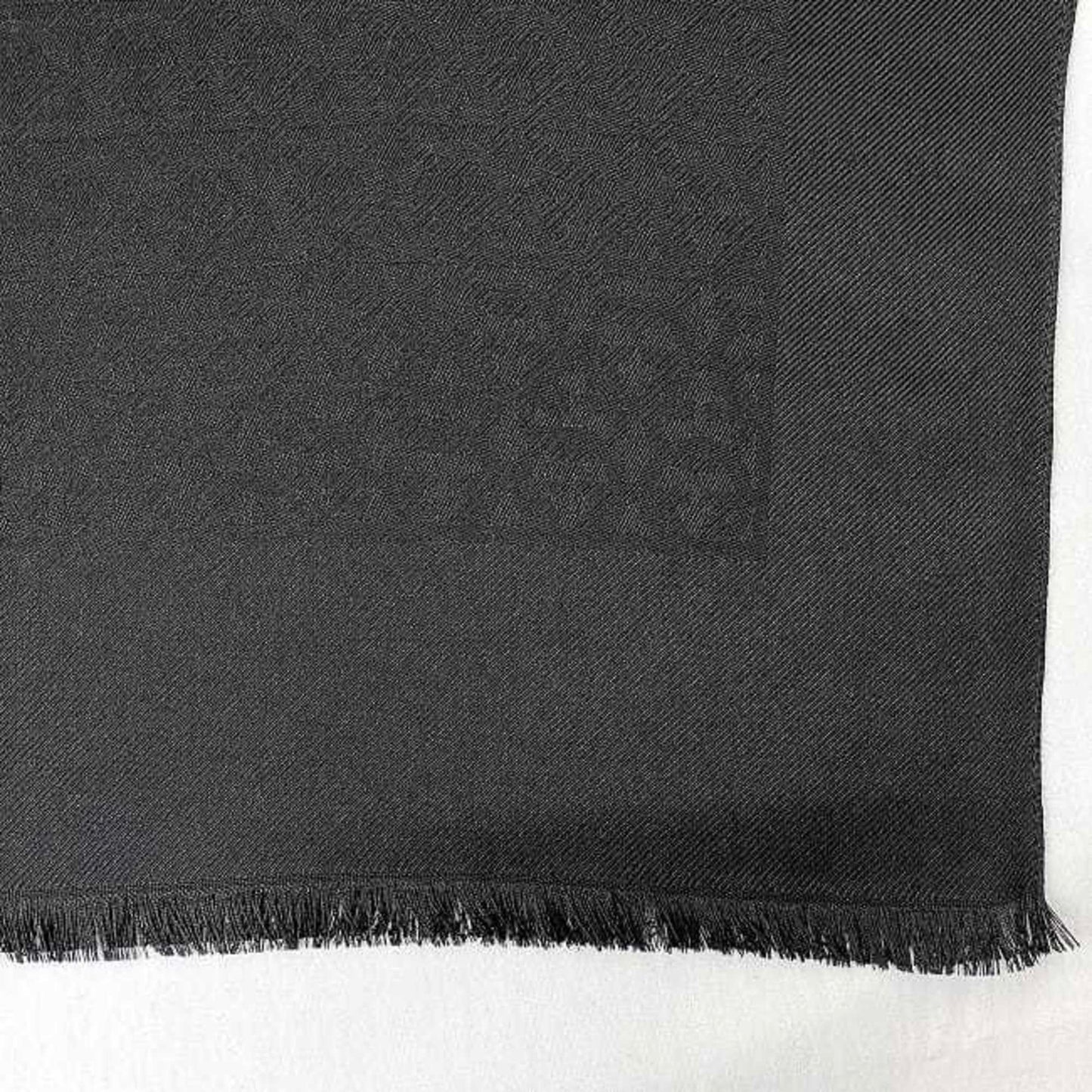 Salvatore Ferragamo Scarf Black Gancini 327987 002 Ec-20458 Silk Long