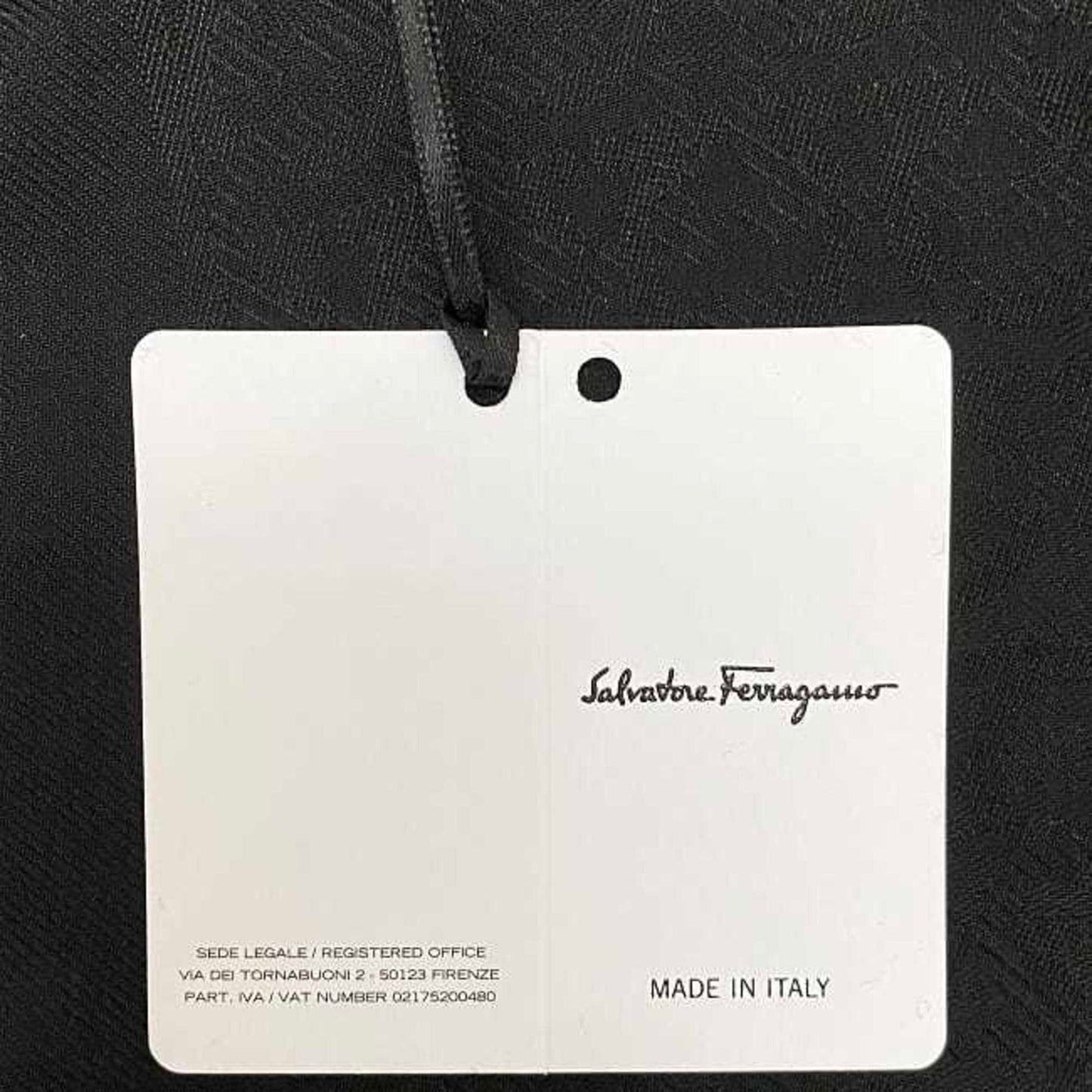 Salvatore Ferragamo Scarf Black Gancini 327987 002 Ec-20458 Silk Long