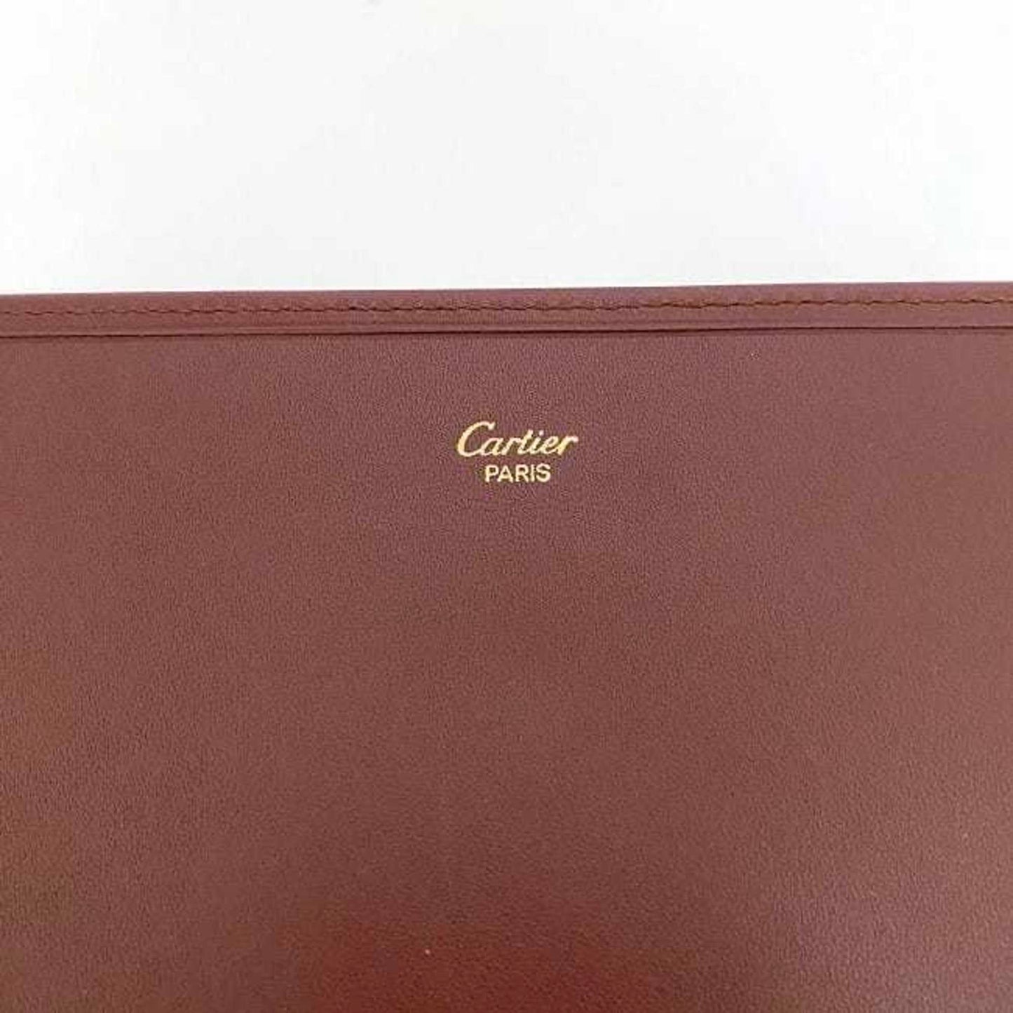 Cartier Bifold Long Wallet Bordeaux Must W Flap Leather