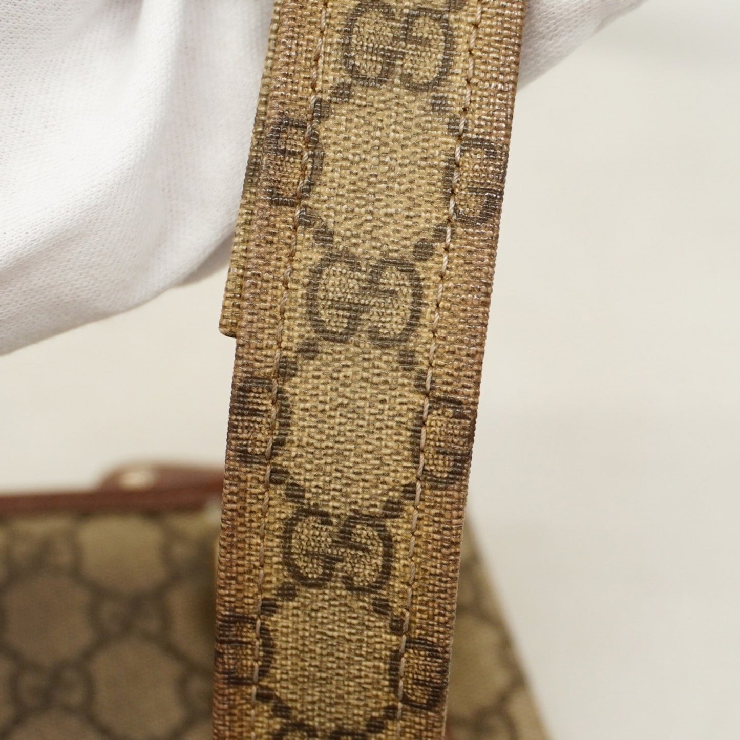 Gucci Gg Supreme Sherry Line Shoulder Bag 246413 Brown Champagne