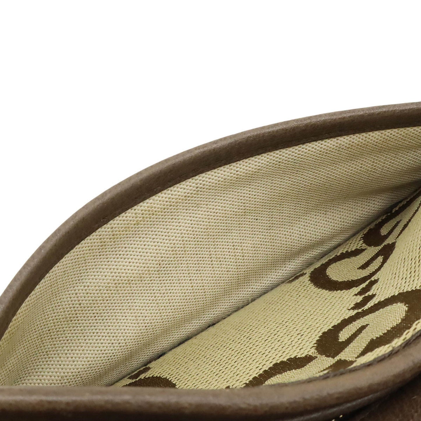 Gucci Jumbo Gg Shoulder Bag Pochette Clutch Canvas Beige Dark Brown 696075