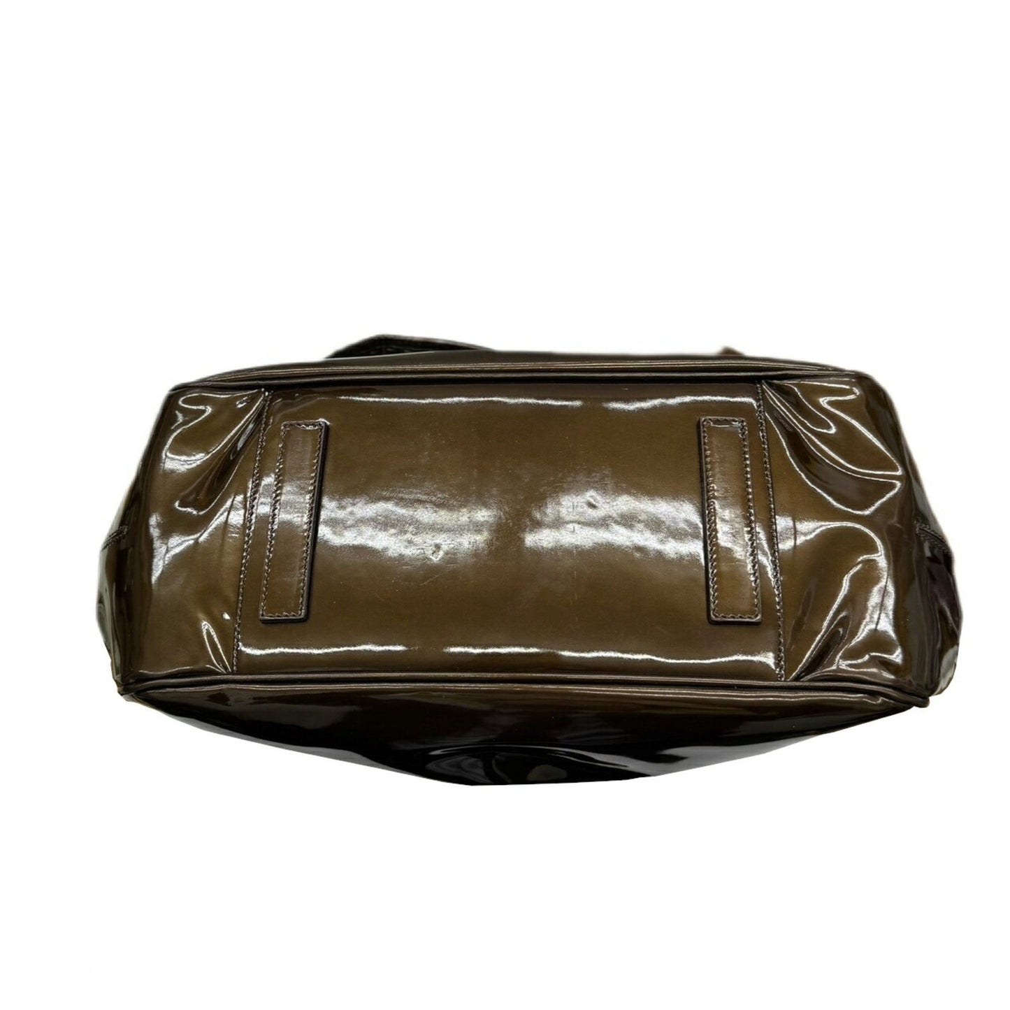 Giorgio Armani Giorgio Armani Handbag Enamel Gamaro Brown Patent