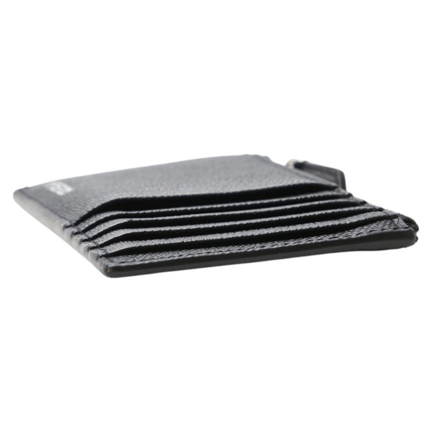 Burberry Logo Fragment Case Card Black Leather