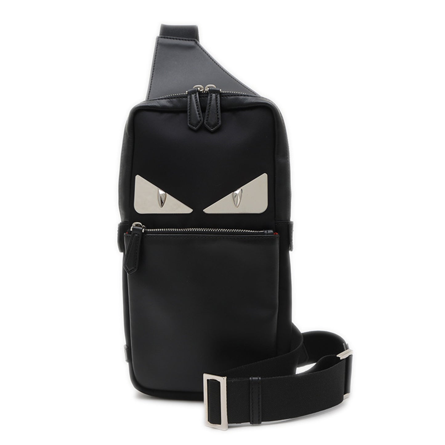 Fendi Monster Body Bag Nylon Leather Black 7Vz033