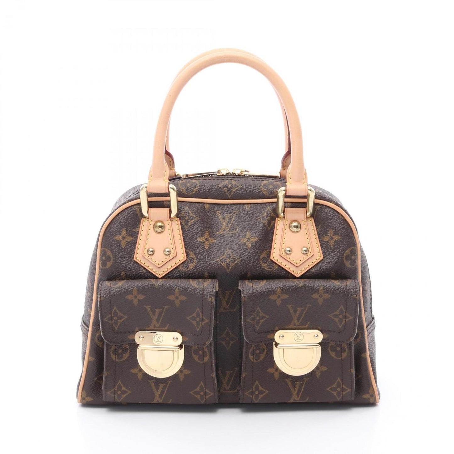 Louis Vuitton Manhattan Pm Handbag Coated Canvas Leather Monogram