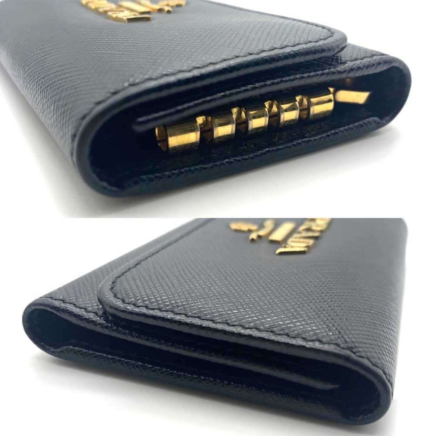 Prada Saffiano Leather 4-Ring Key Case Black Prada