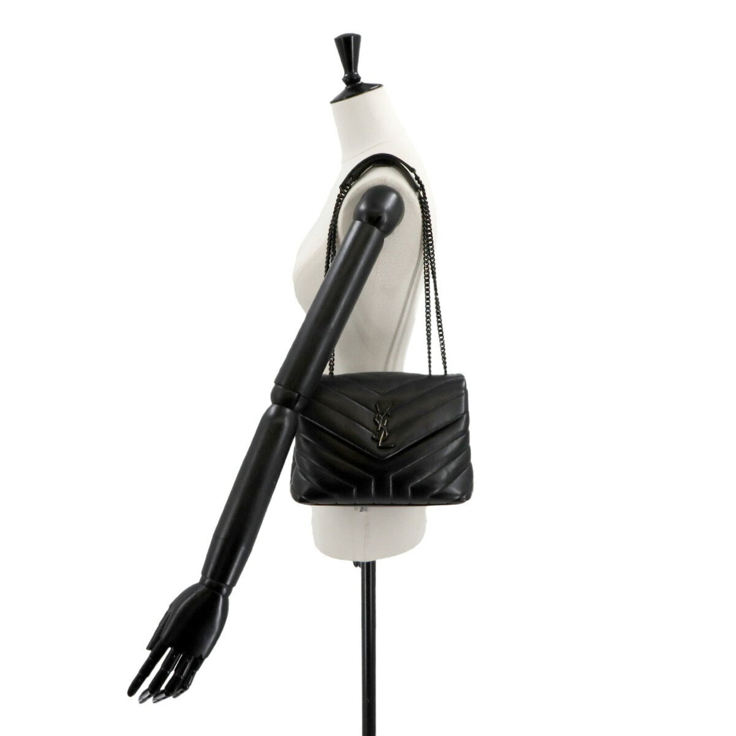 Saint Laurent Loulou Small Chain Shoulder Bag In Black Leather