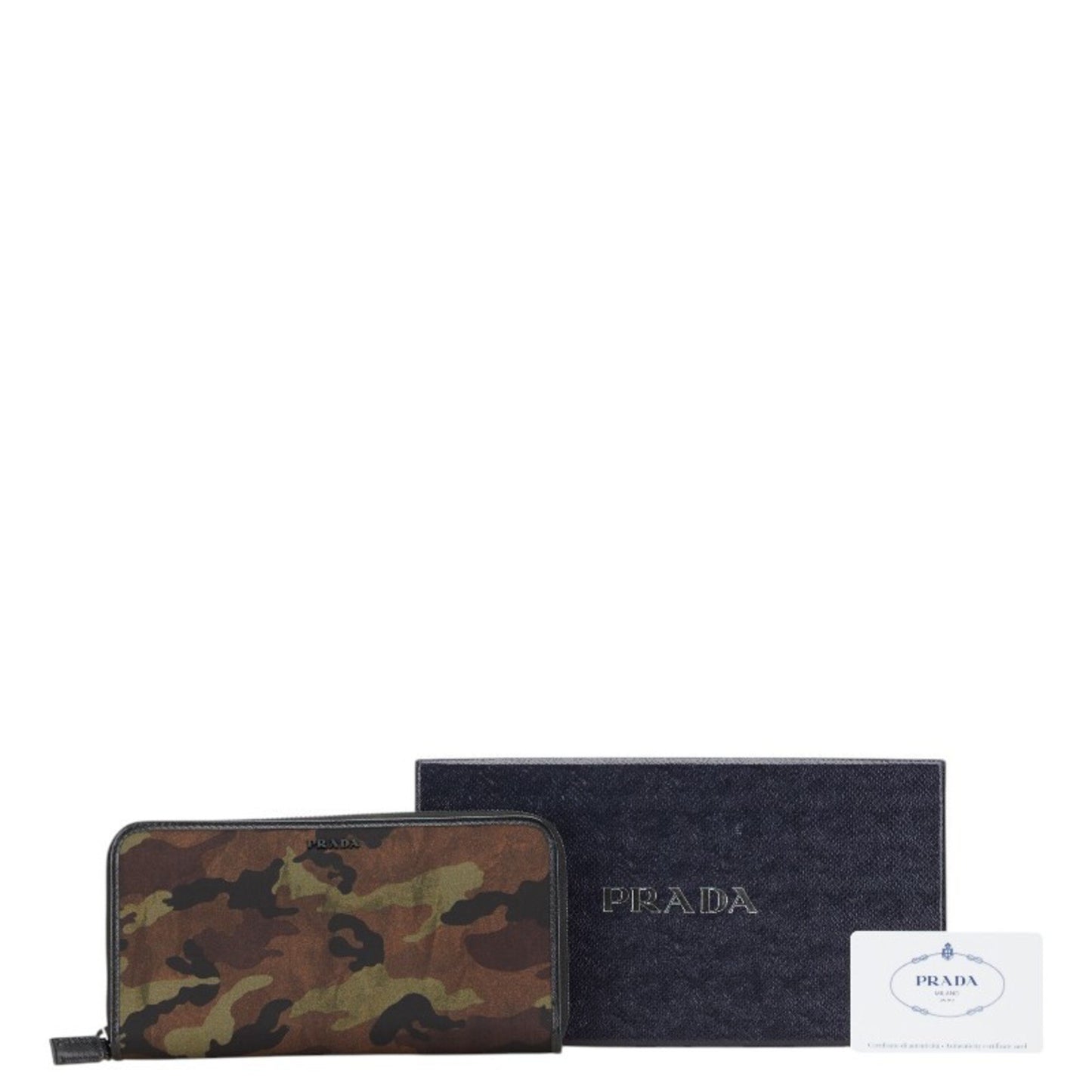 Prada Camouflage Long Wallet With Round Zipper