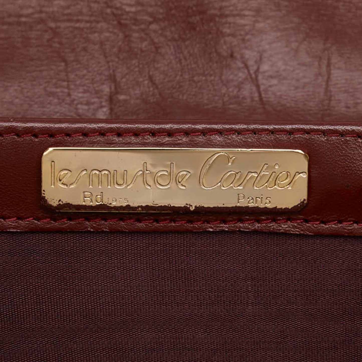 Cartier Must Line Shoulder Bag Wine Red Bordeaux Leather