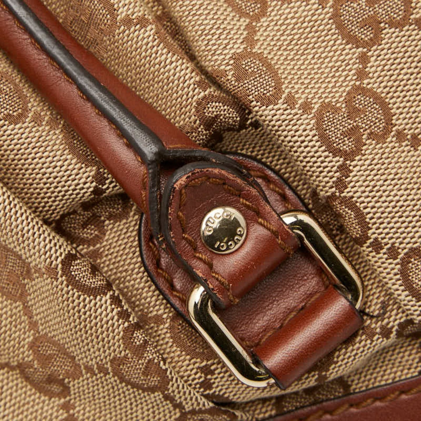 Gucci Gg Canvas Handbag/Shoulder Bag 2-Way 223974 Brown Leather